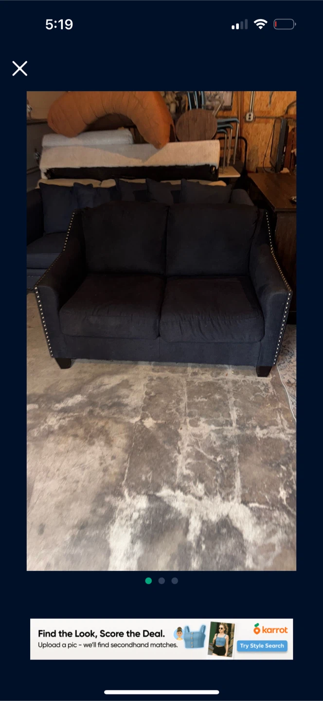 1 couch loveseat like new. Garage pick up