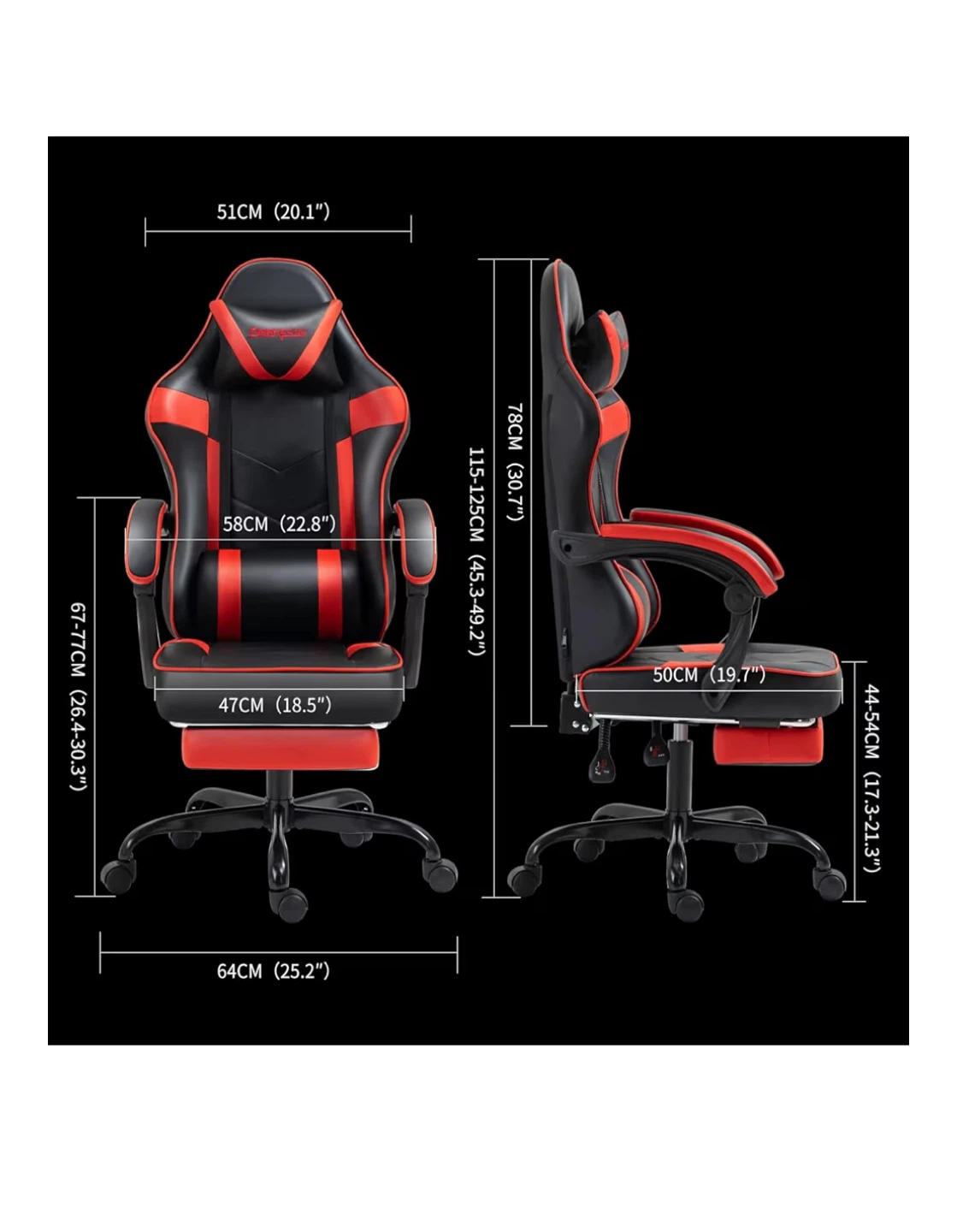 Versatile Gaming Chair - Black & Red - photo 2