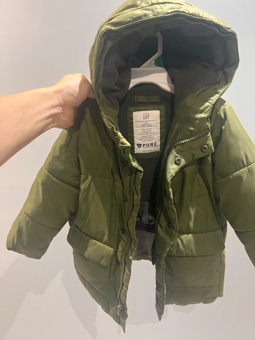 Baby GAP Olive Green Puffer Jacket - Size 2