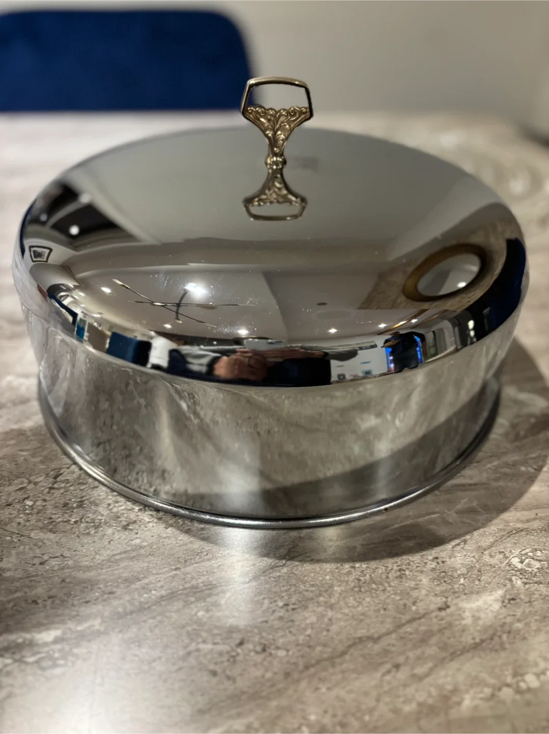 Vintage Silver Plated Serving Dish with Glass Plate image indicator(6)