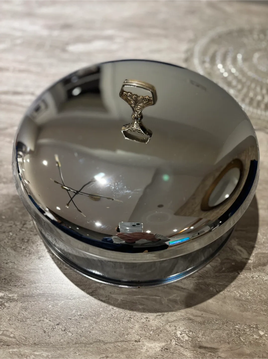 Vintage Silver Plated Serving Dish with Glass Plate image indicator(5)