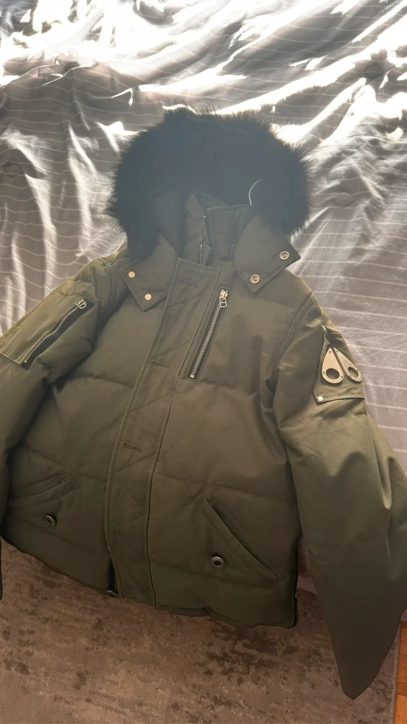 Moose Knuckles 3Q Jacket Mens Olive Walk Fur - Size S