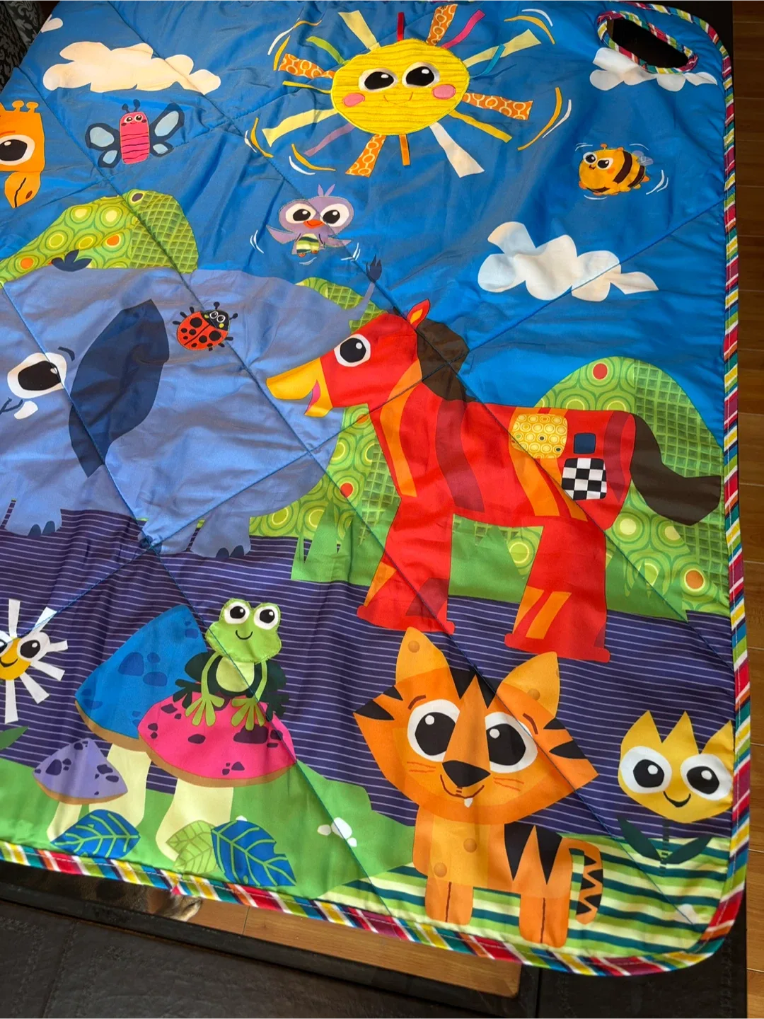 🐘 🌞 Lamaze Baby Playmat - Reversible 38” x 38” 🦙🦋 image indicator(6)