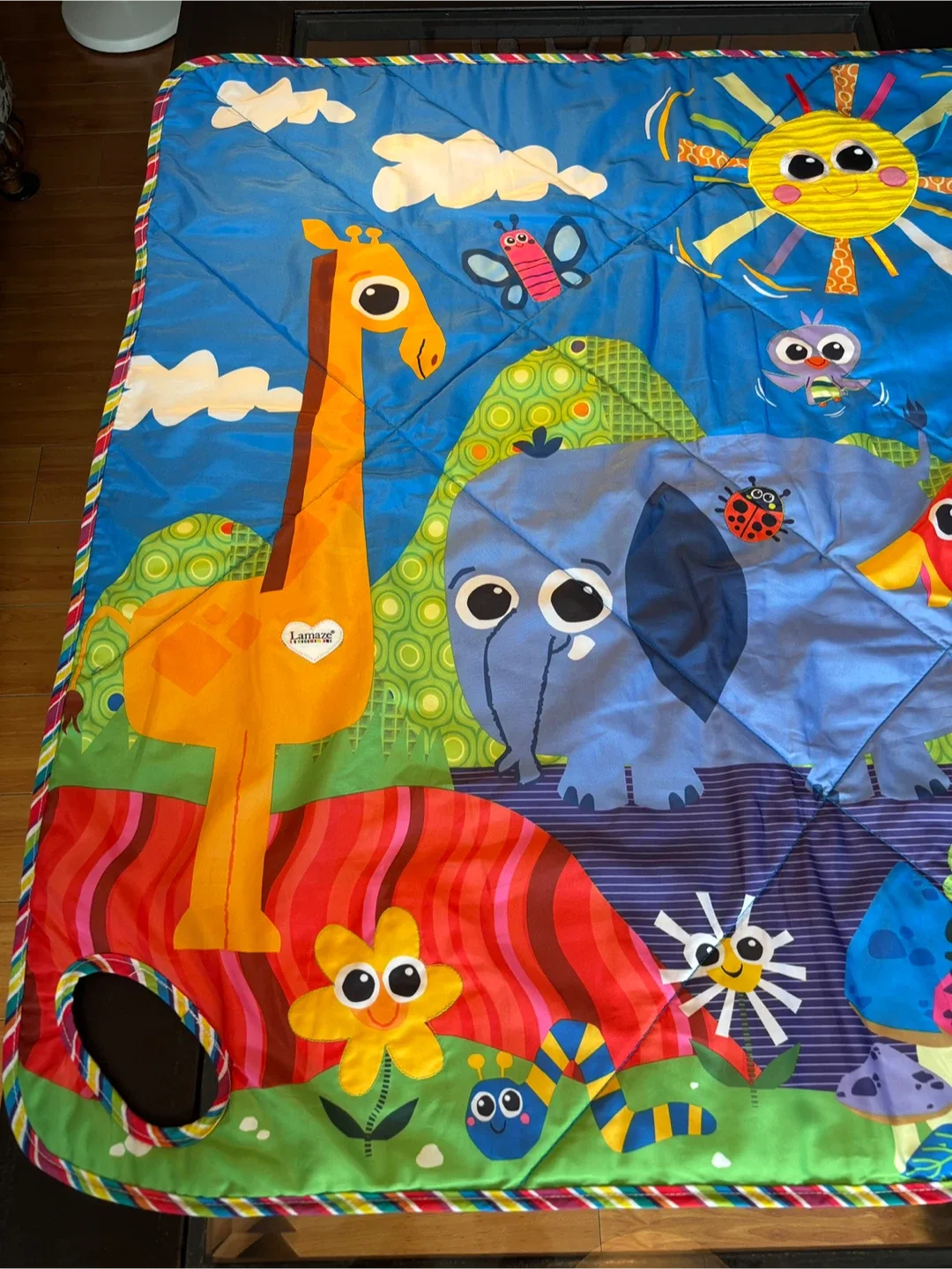 🐘 🌞 Lamaze Baby Playmat - Reversible 38” x 38” 🦙🦋 image indicator(7)