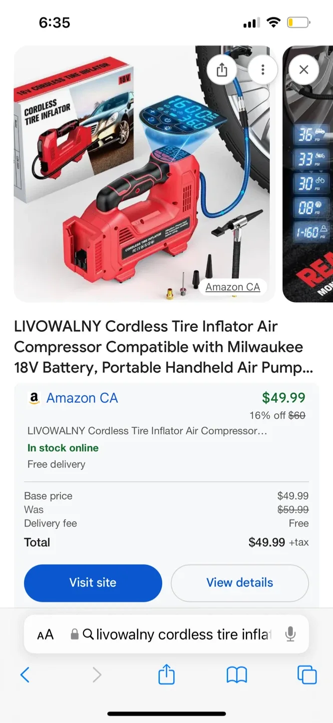 LIVOWALNY 18V Cordless Tire Inflator - image indicator(4)