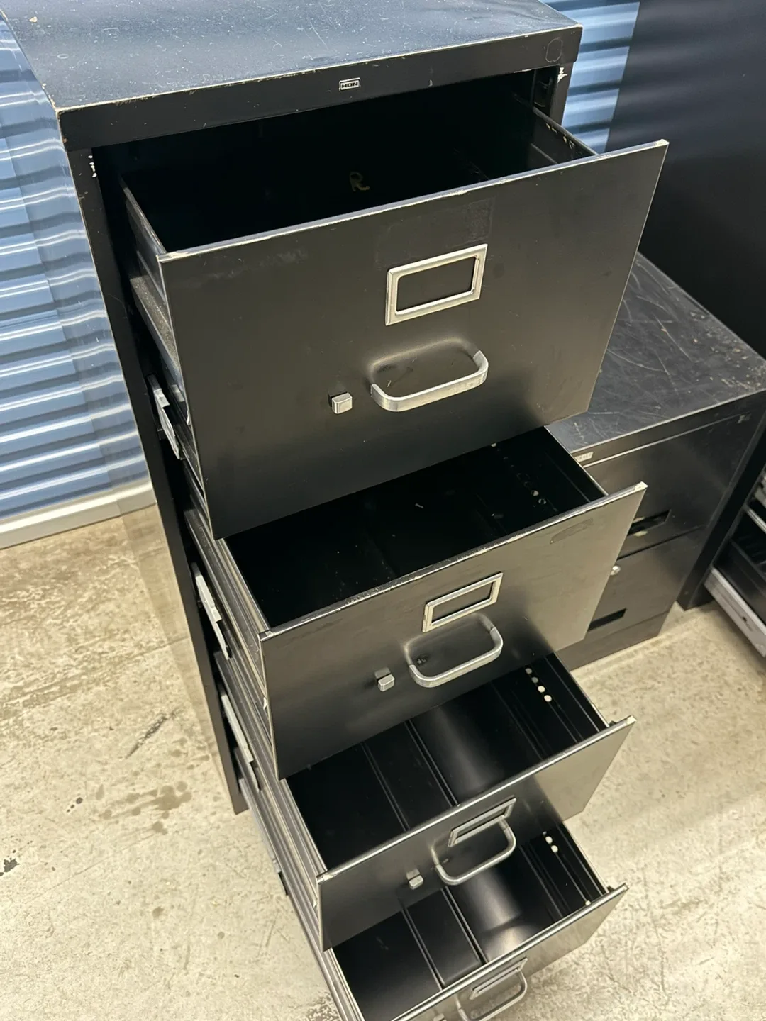 3 Metal Office File Cabinet Black image indicator(7)