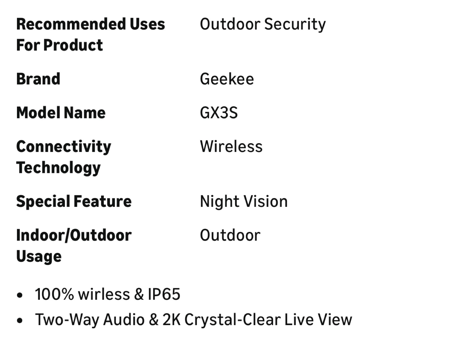 GX3S Outdoor Security Camera - photo 2