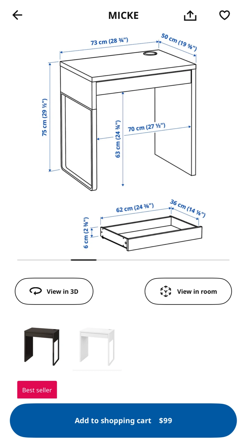 IKEA Micke Desk - White - photo 4