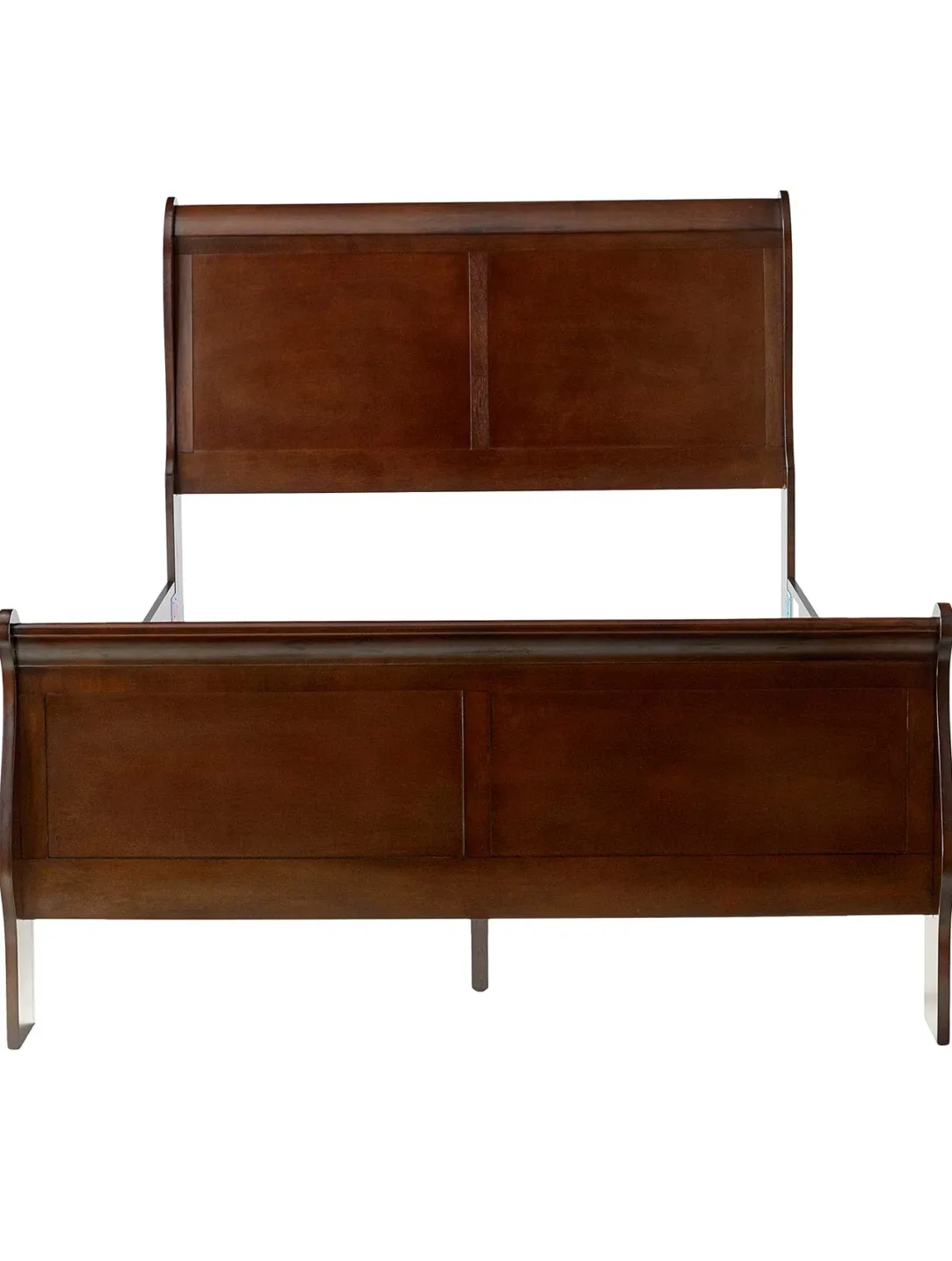 Queen Dark Wood Sleigh Bed Frame image indicator(2)