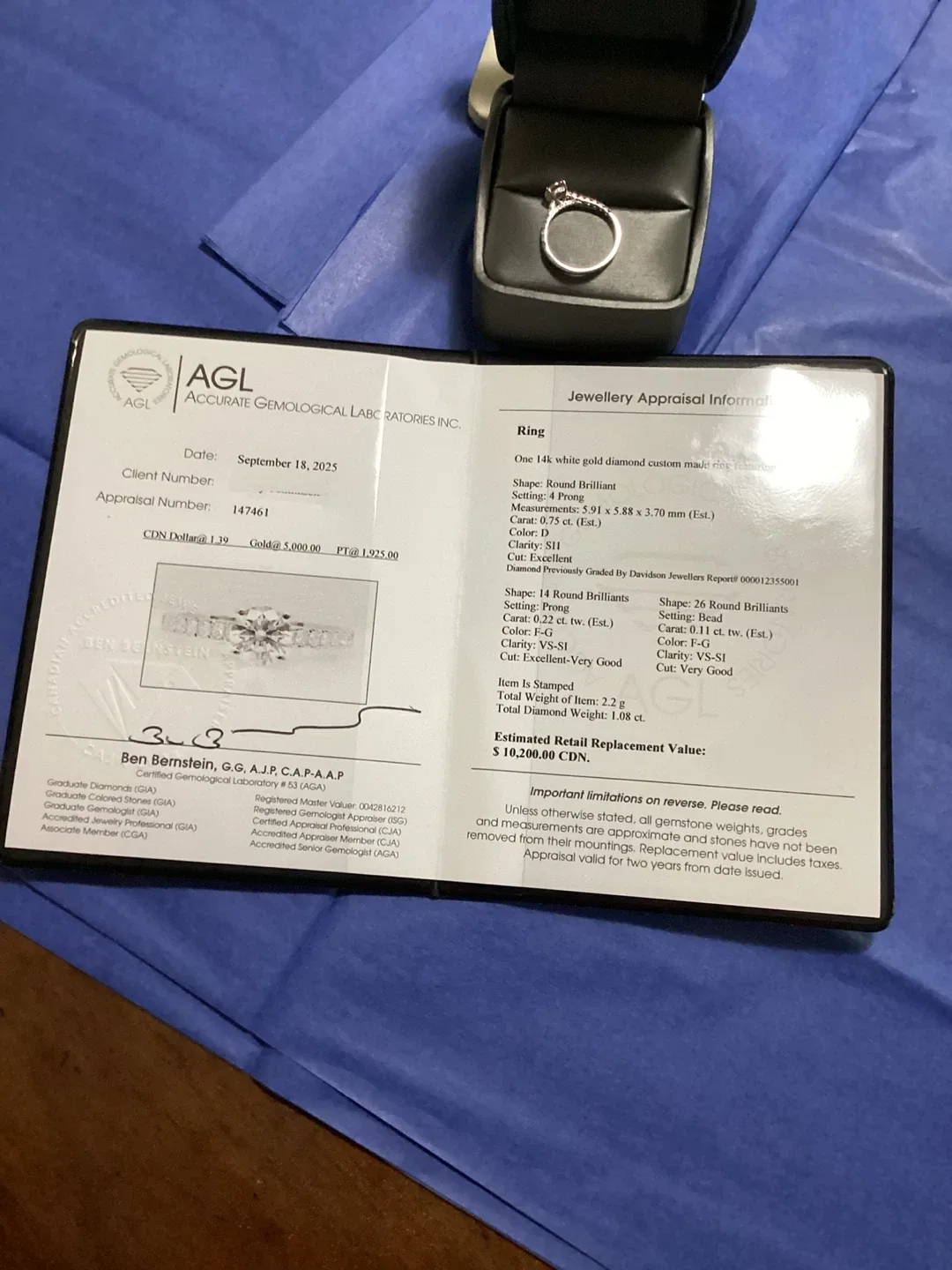 Osilawa 14k White Gold Diamond Ring image indicator(2)