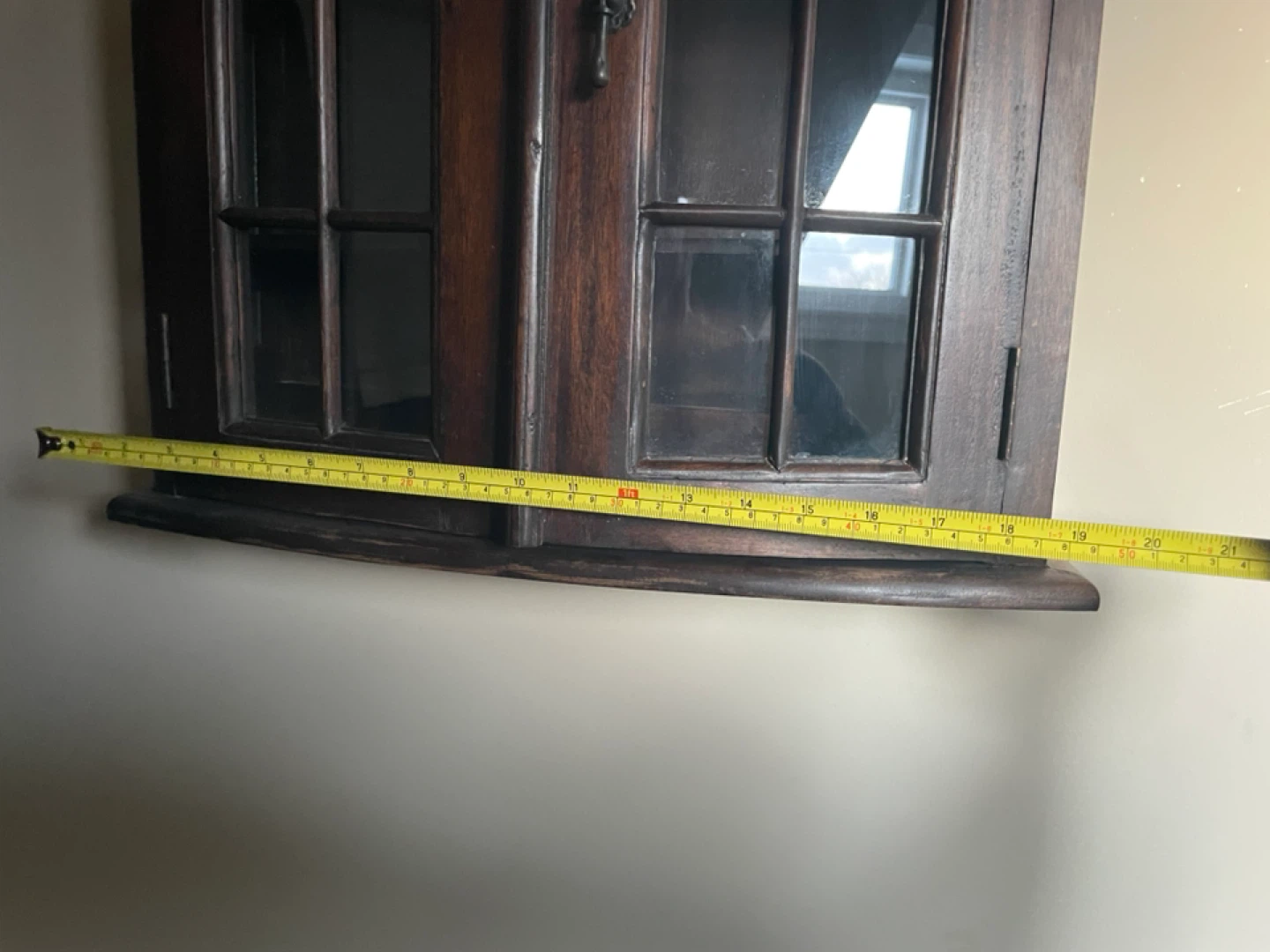Dark Brown Wooden Corner Wall Cabinet - photo 3