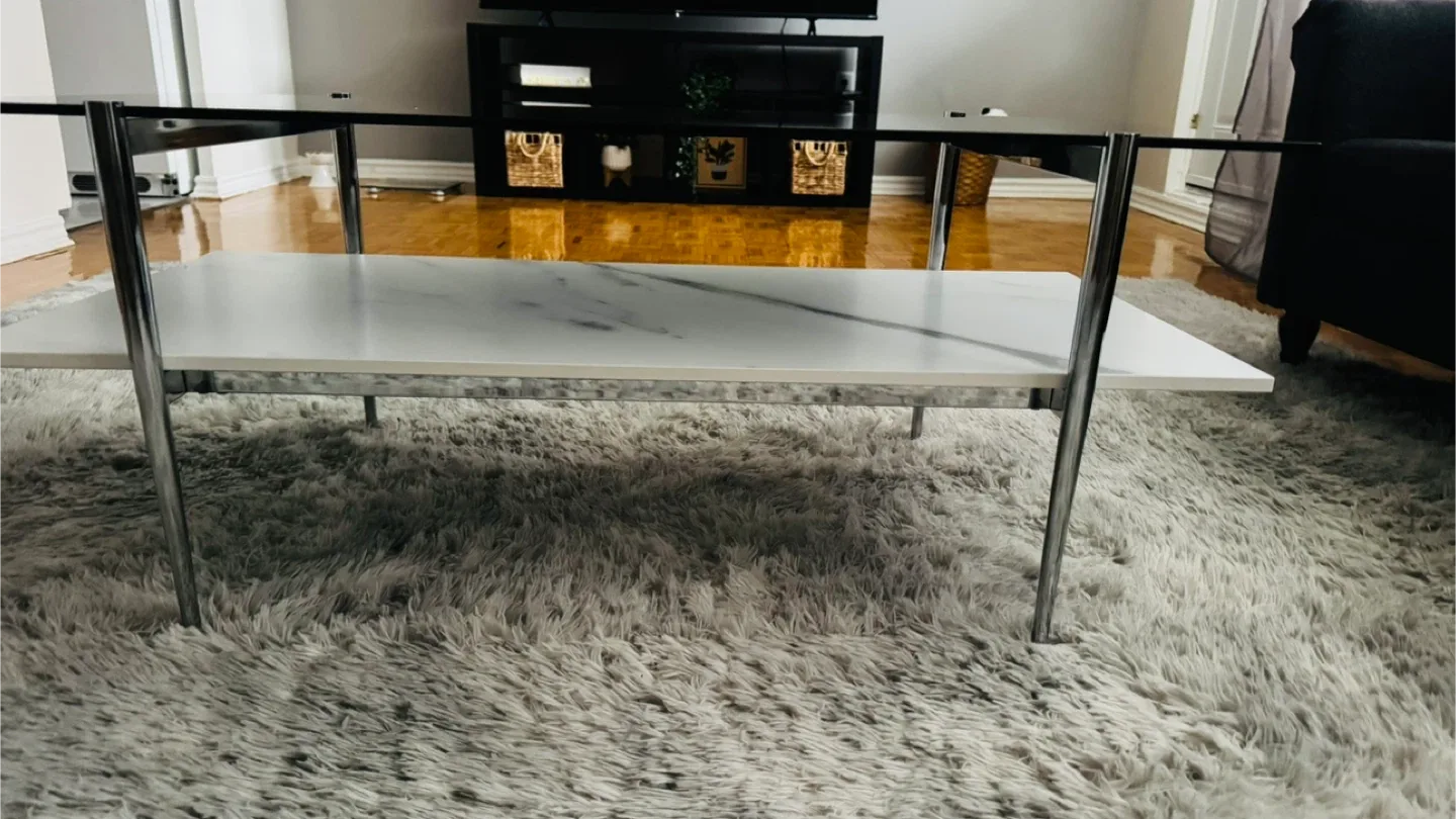 Modern Coffee Table - Glass & Marble image indicator(2)