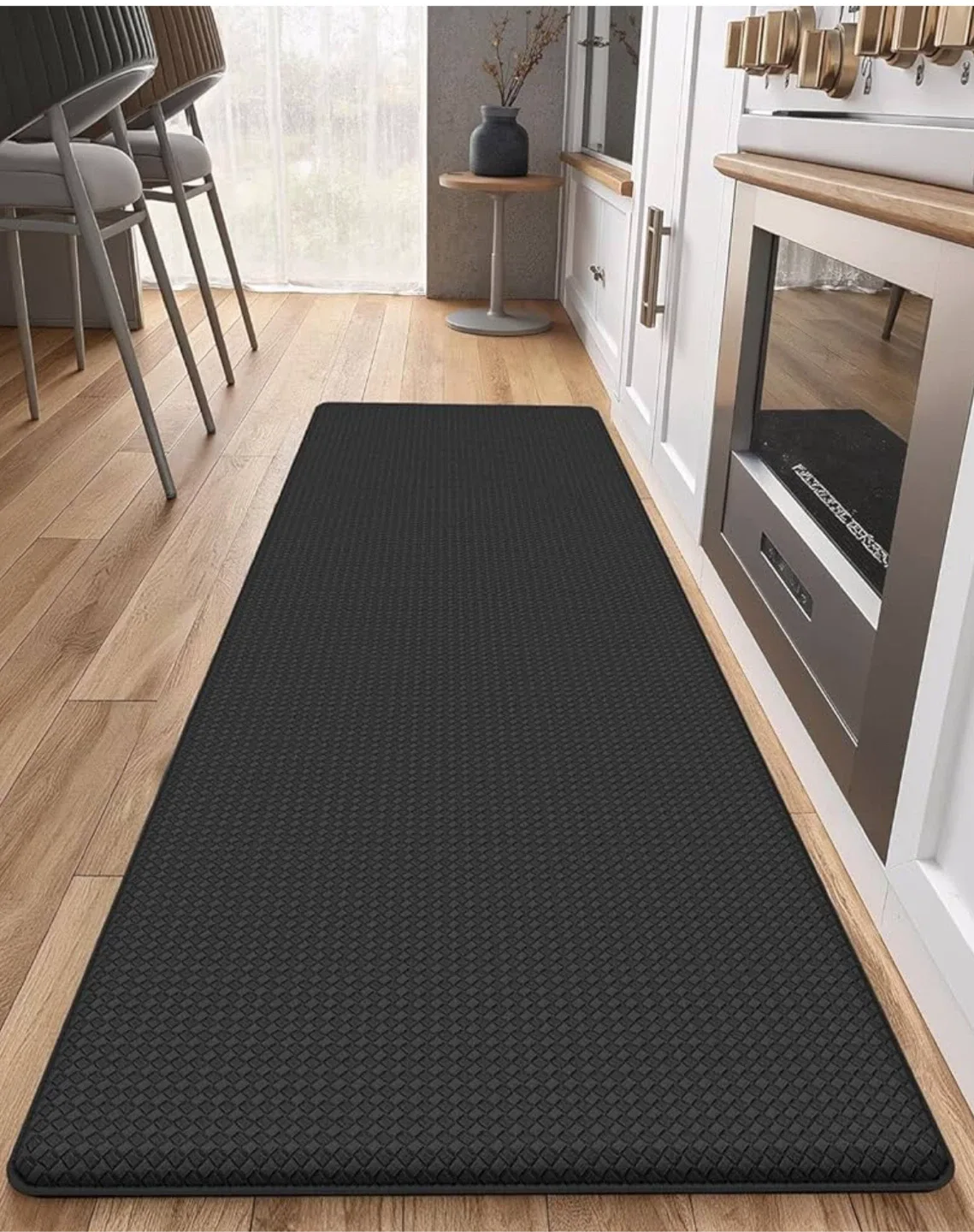 Black Anti-Fatigue Kitchen Mat 17”x79”