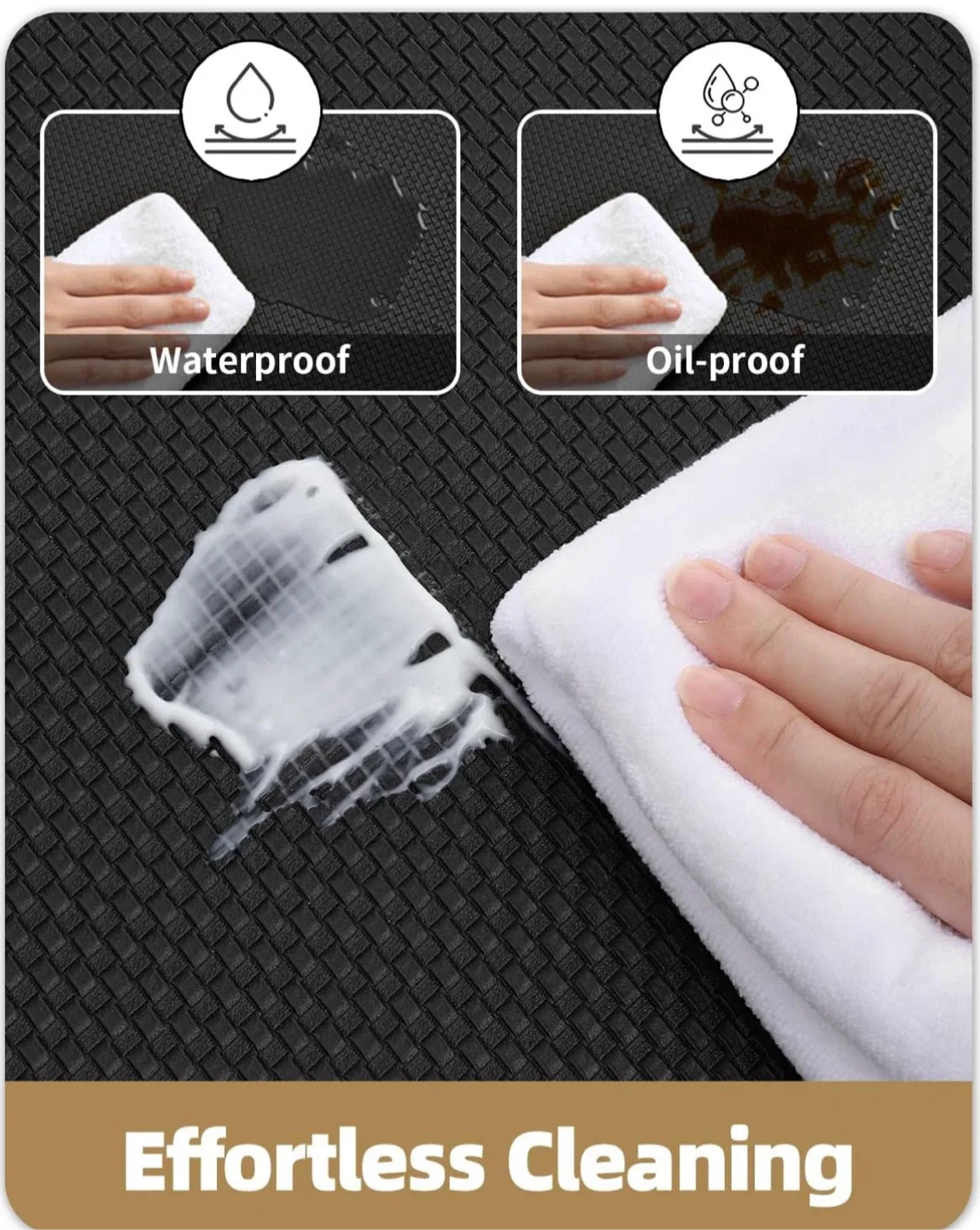 Black Anti-Fatigue Kitchen Mat 17”x79” image indicator(4)