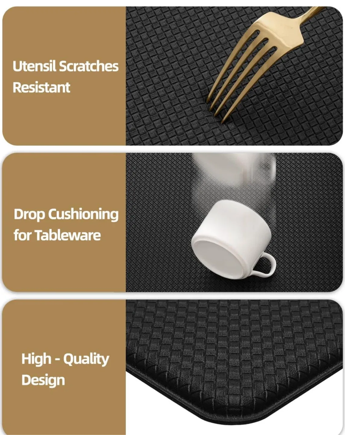 Black Anti-Fatigue Kitchen Mat 17”x79” image indicator(2)