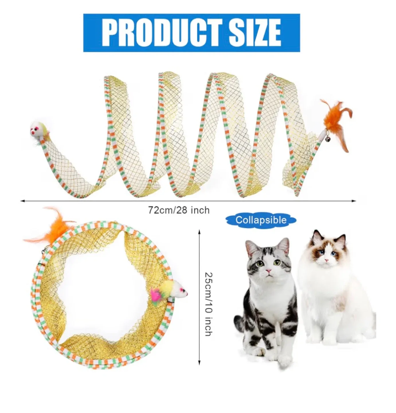 Folded Cat Tunnel Spring Toy image indicator(3)