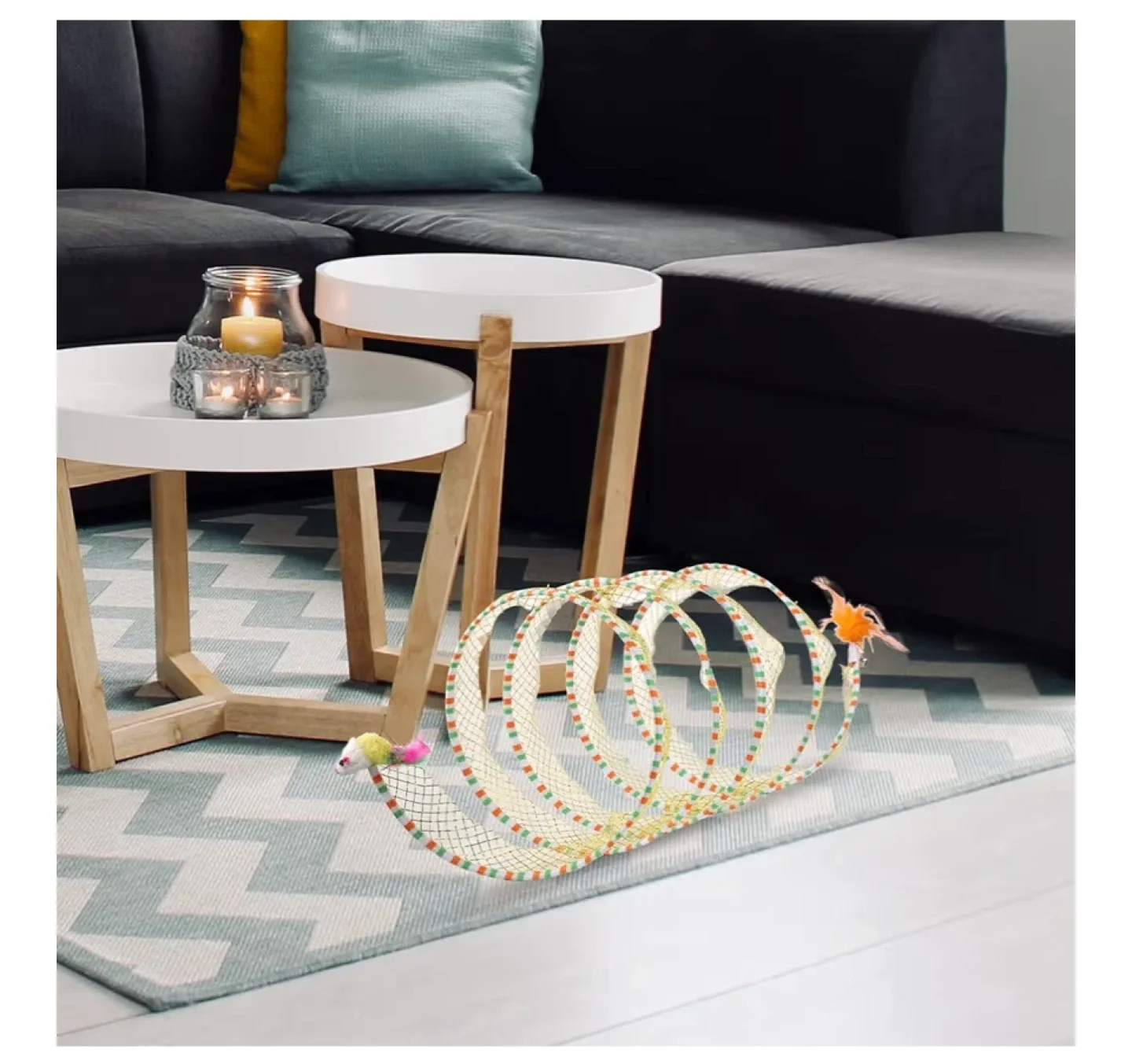 Folded Cat Tunnel Spring Toy image indicator(5)