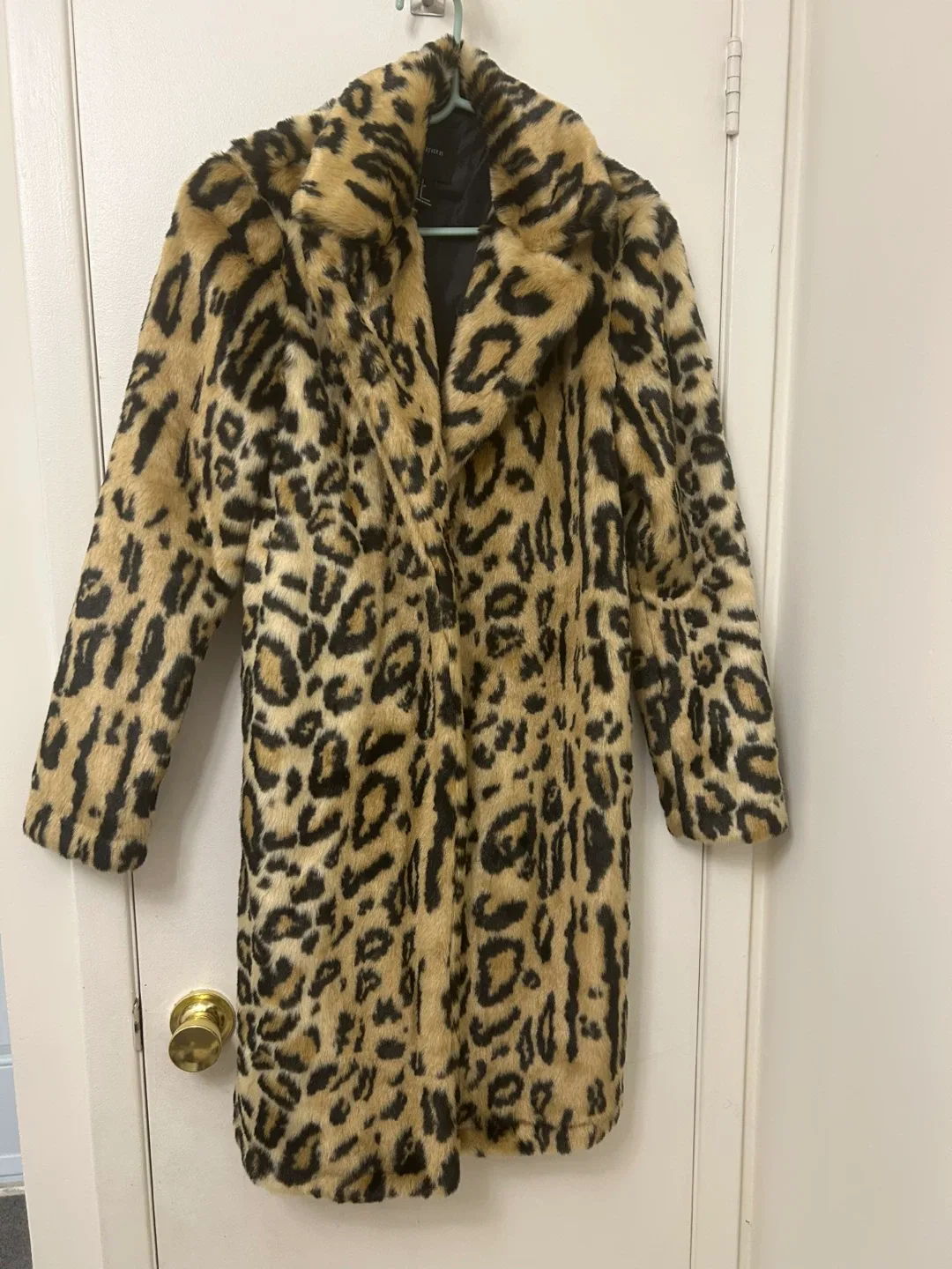 Forever 21 Leopard Print Faux Fur Coat - Size S