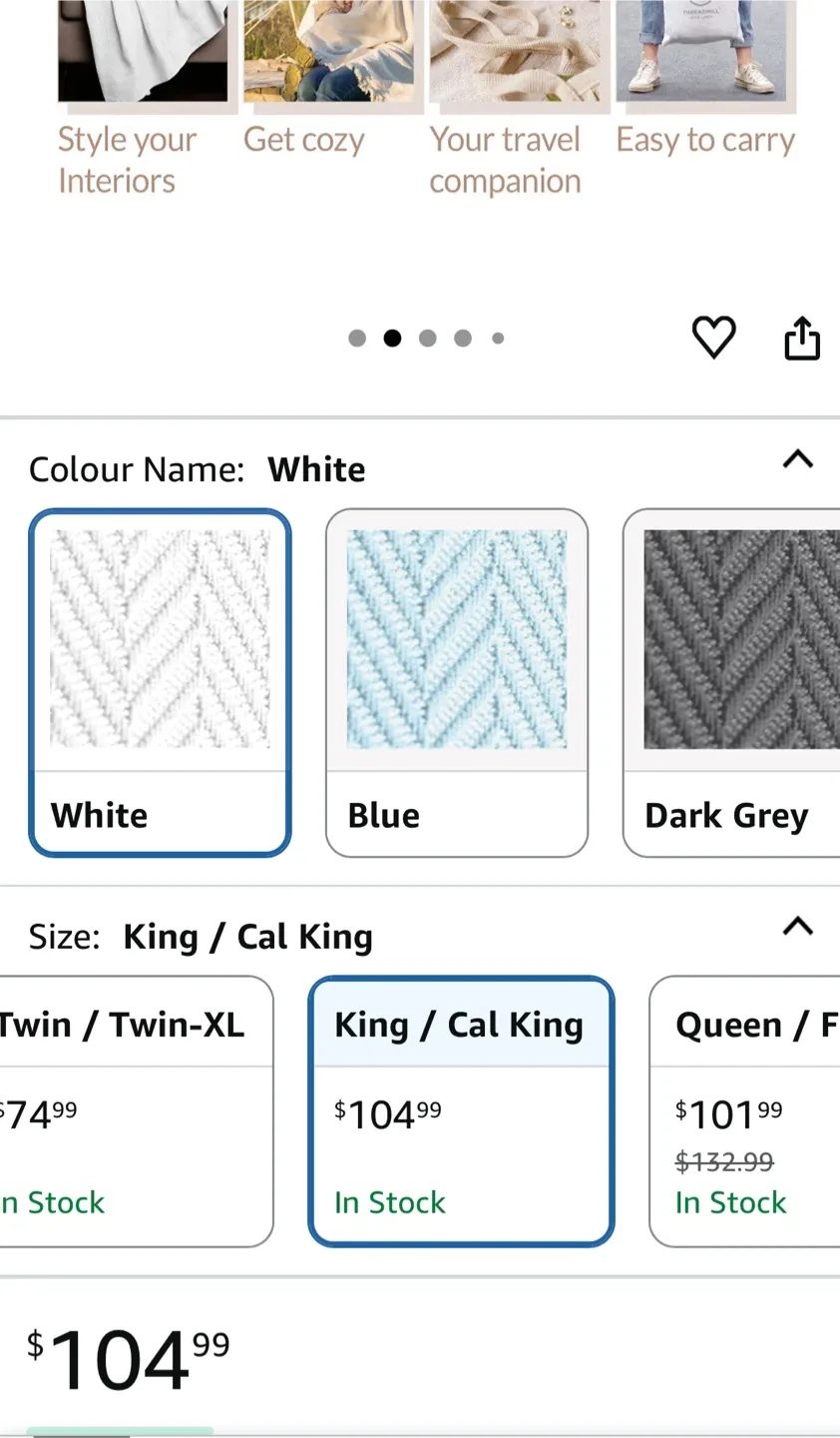 Threadmill Luxury Cotton Blanket - King/Cal King image indicator(4)