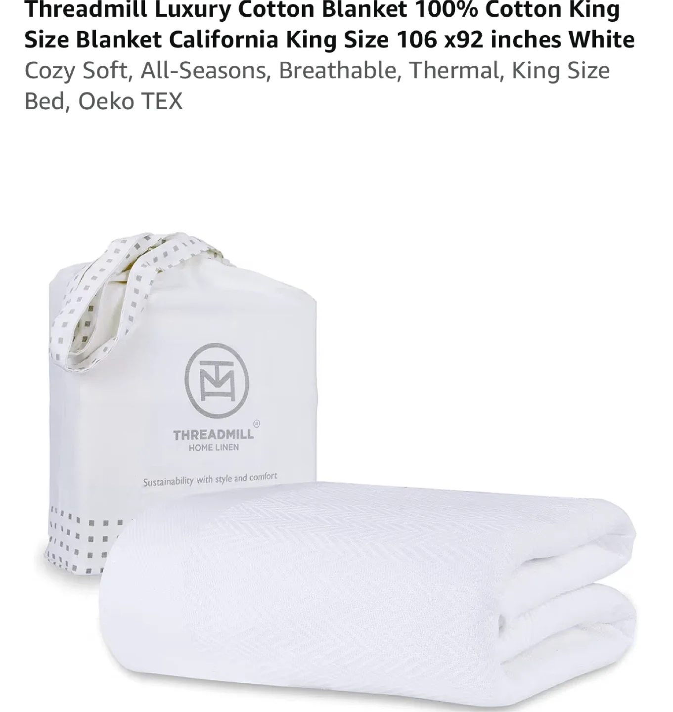 Threadmill Luxury Cotton Blanket - King/Cal King