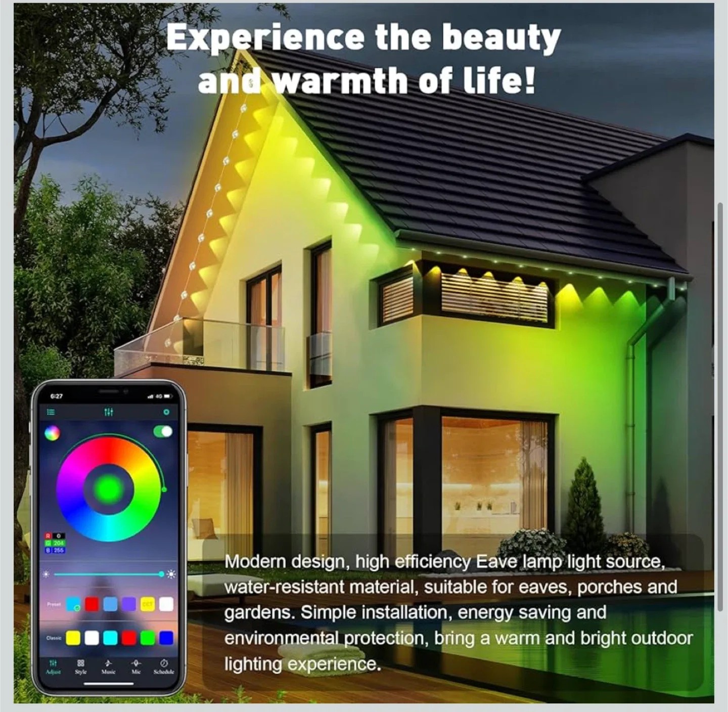 150FT Permanent Outdoor RGB Lights - IP67 image indicator(4)