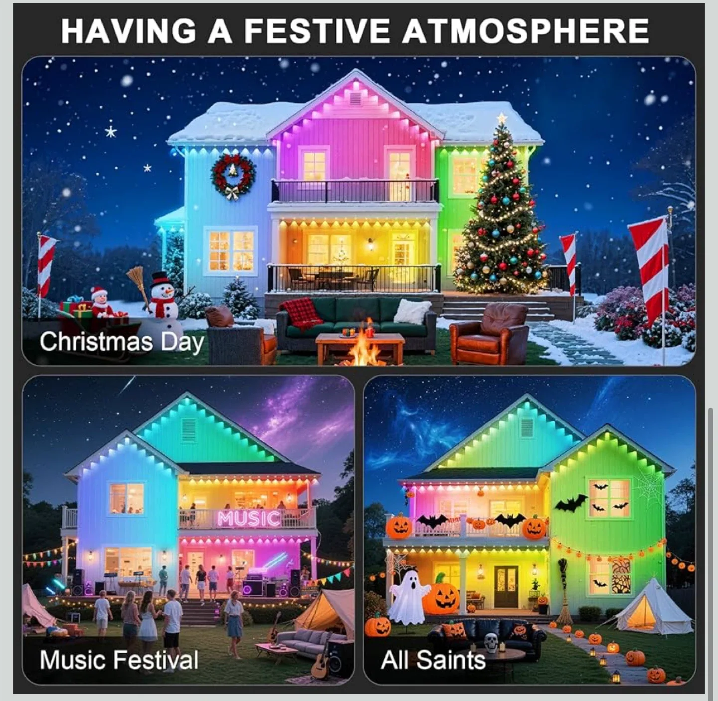 150FT Permanent Outdoor RGB Lights - IP67 image indicator(5)