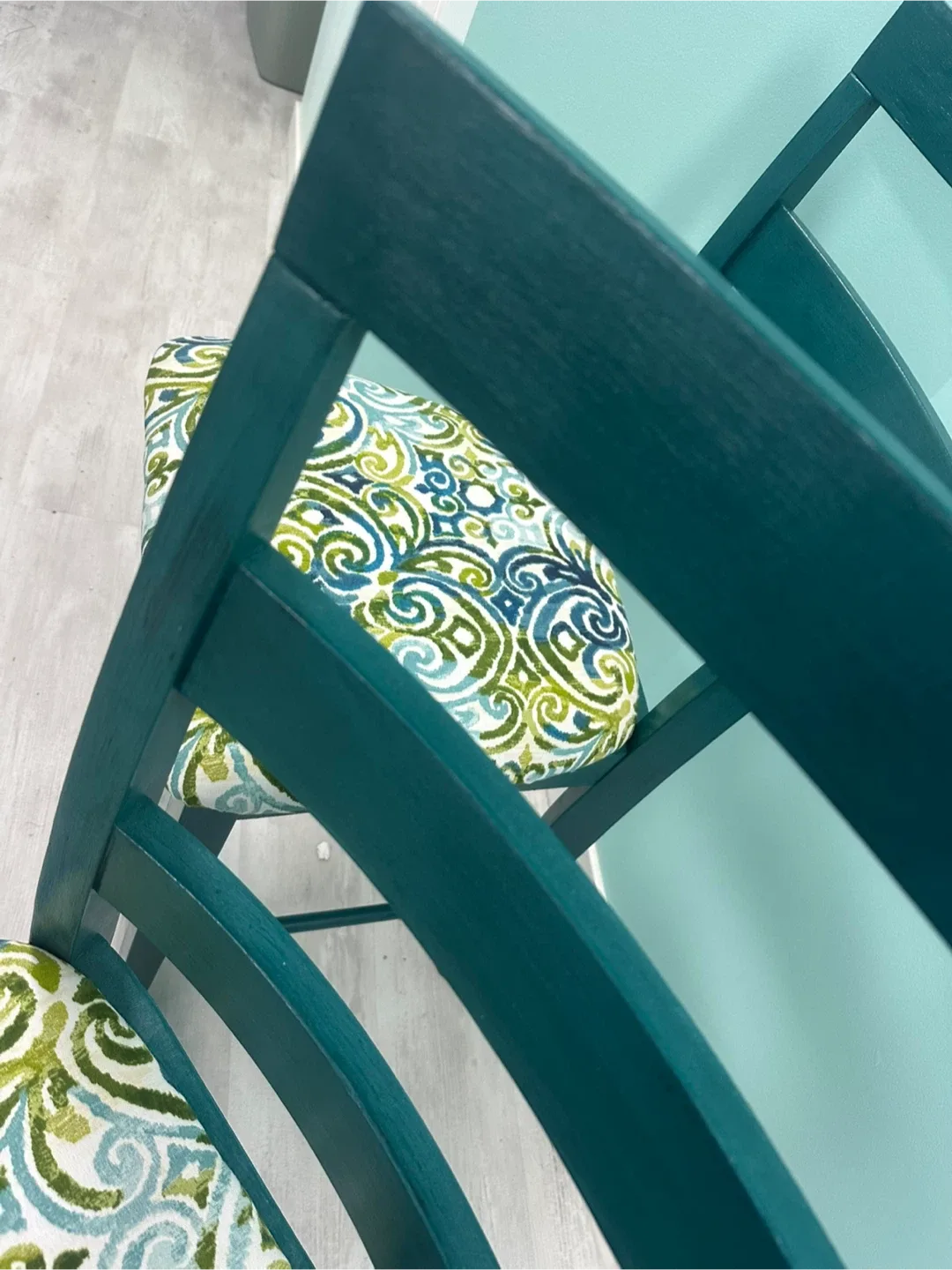 Set of 2 dark Teal counter height Chairs image indicator(2)