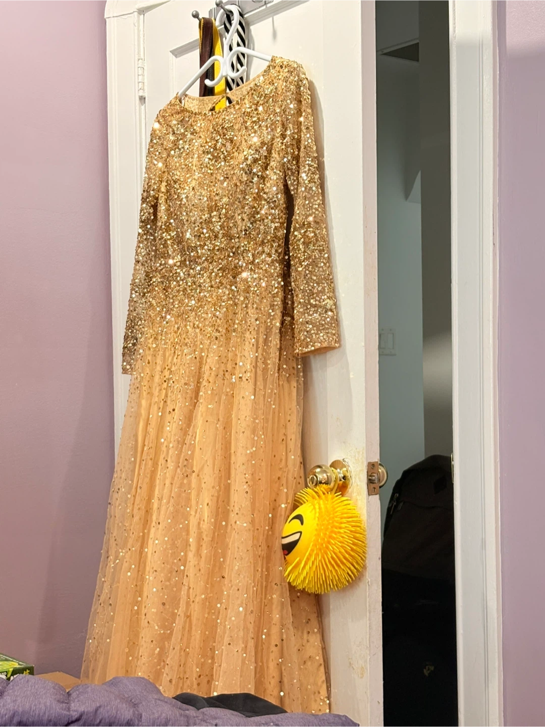 Gold Sequin Long Sleeve Dress - photo 2