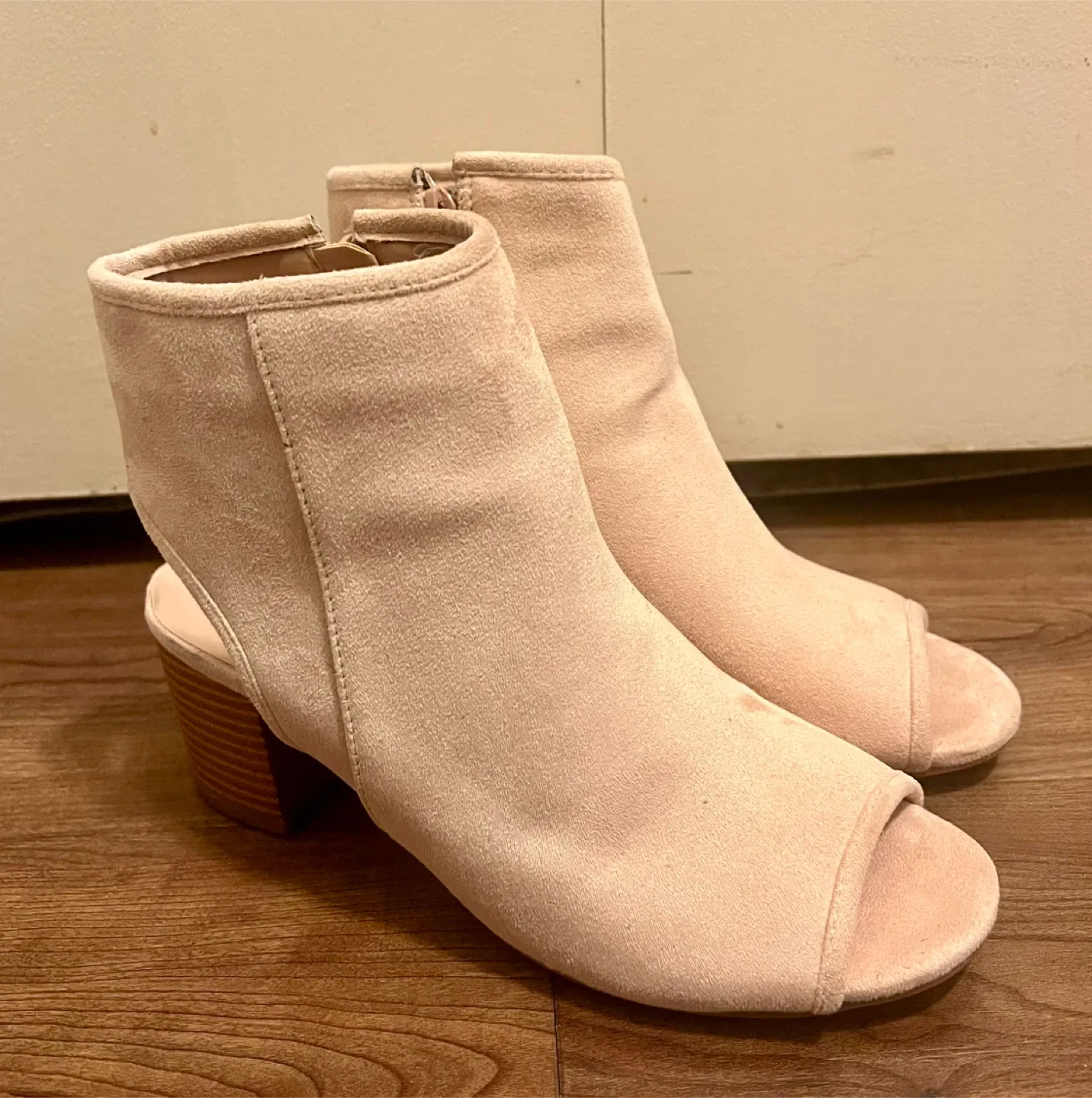 London Rebel Open Toe Booties - Size 8