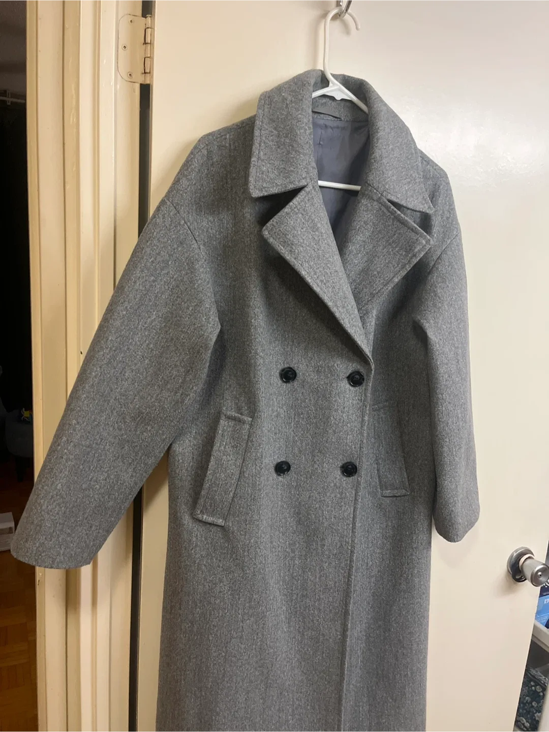 Grey Wool Blend Coat thumbnail