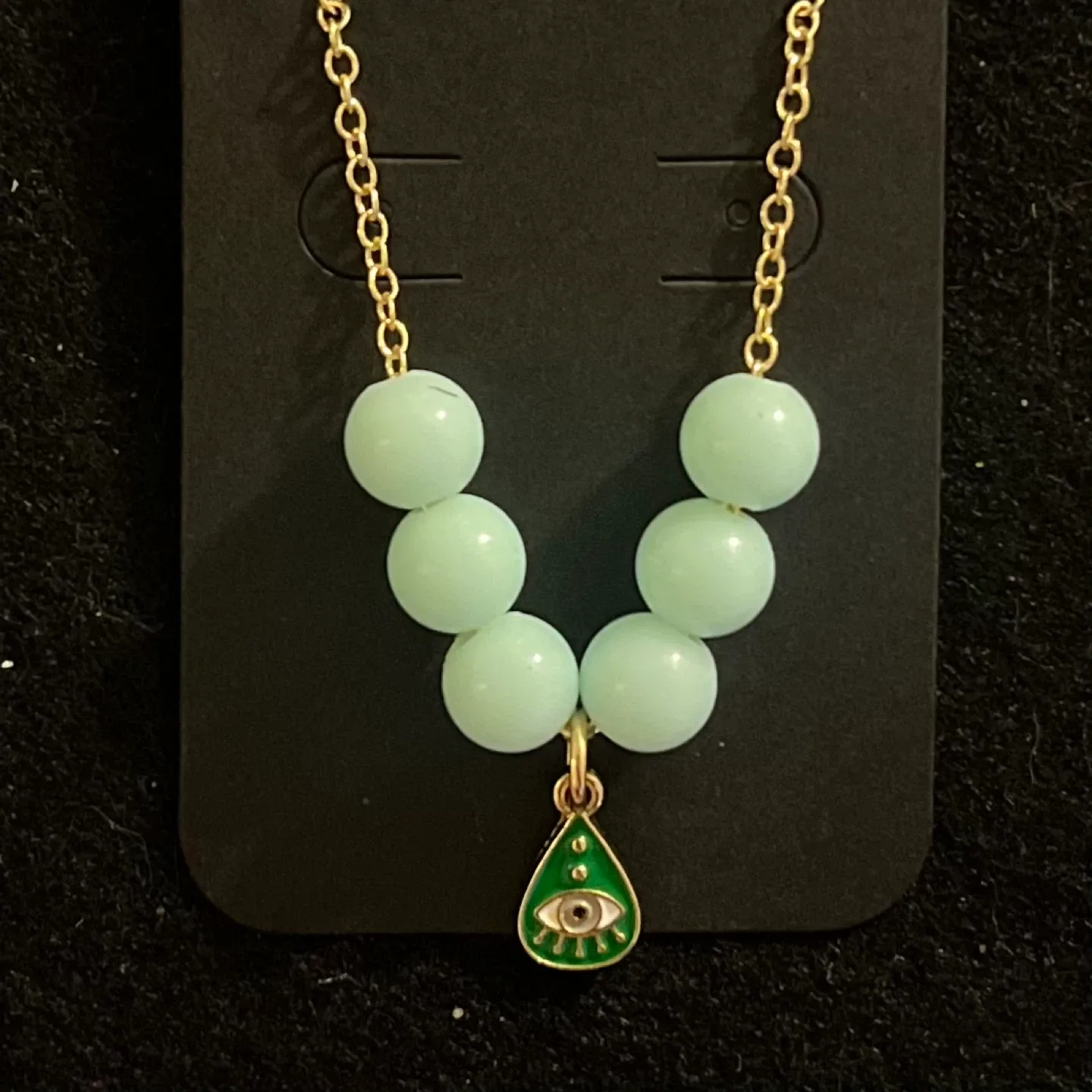 14K Gold Necklace w/ Evil Eye Pendant thumbnail