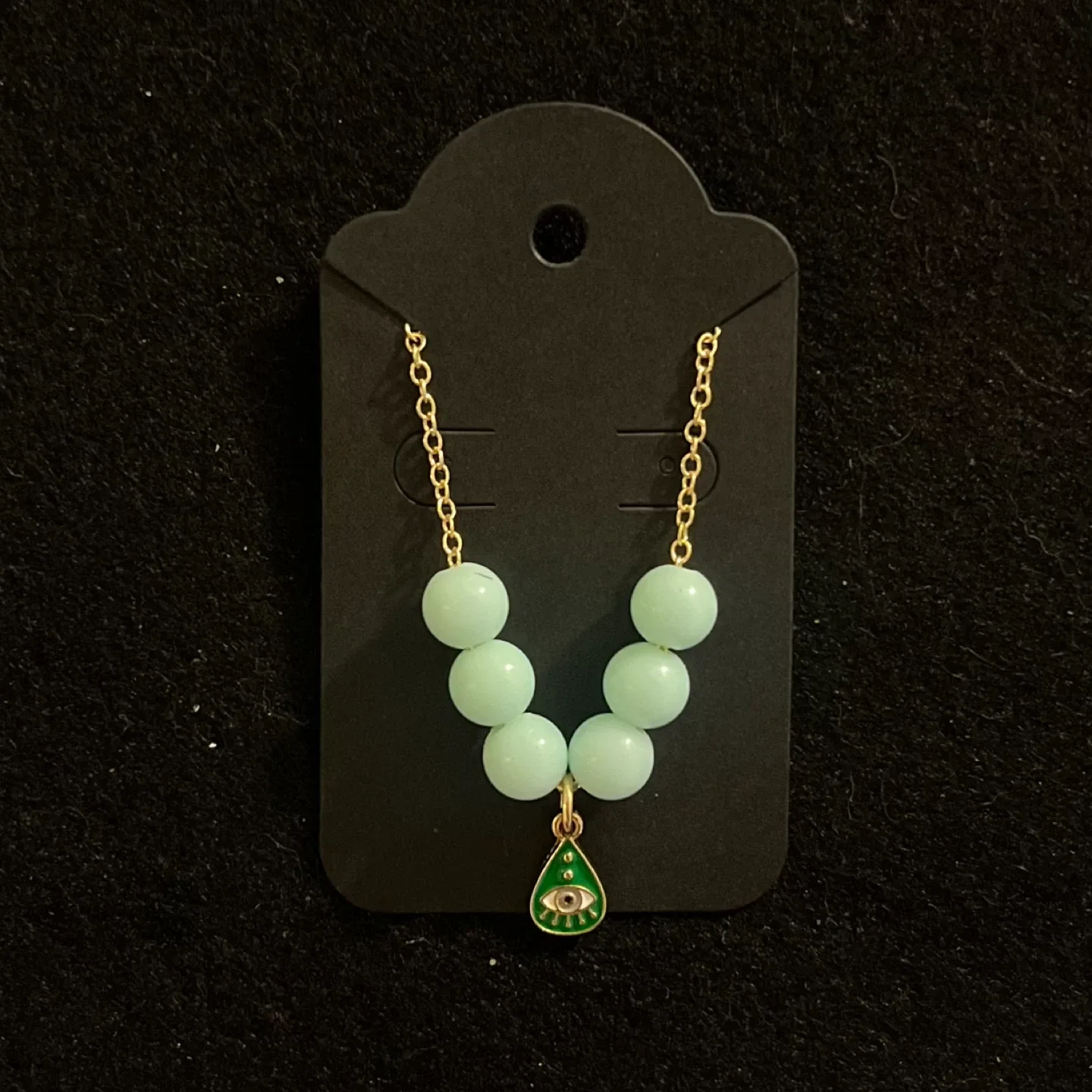 14K Gold Necklace w/ Evil Eye Pendant image indicator(4)