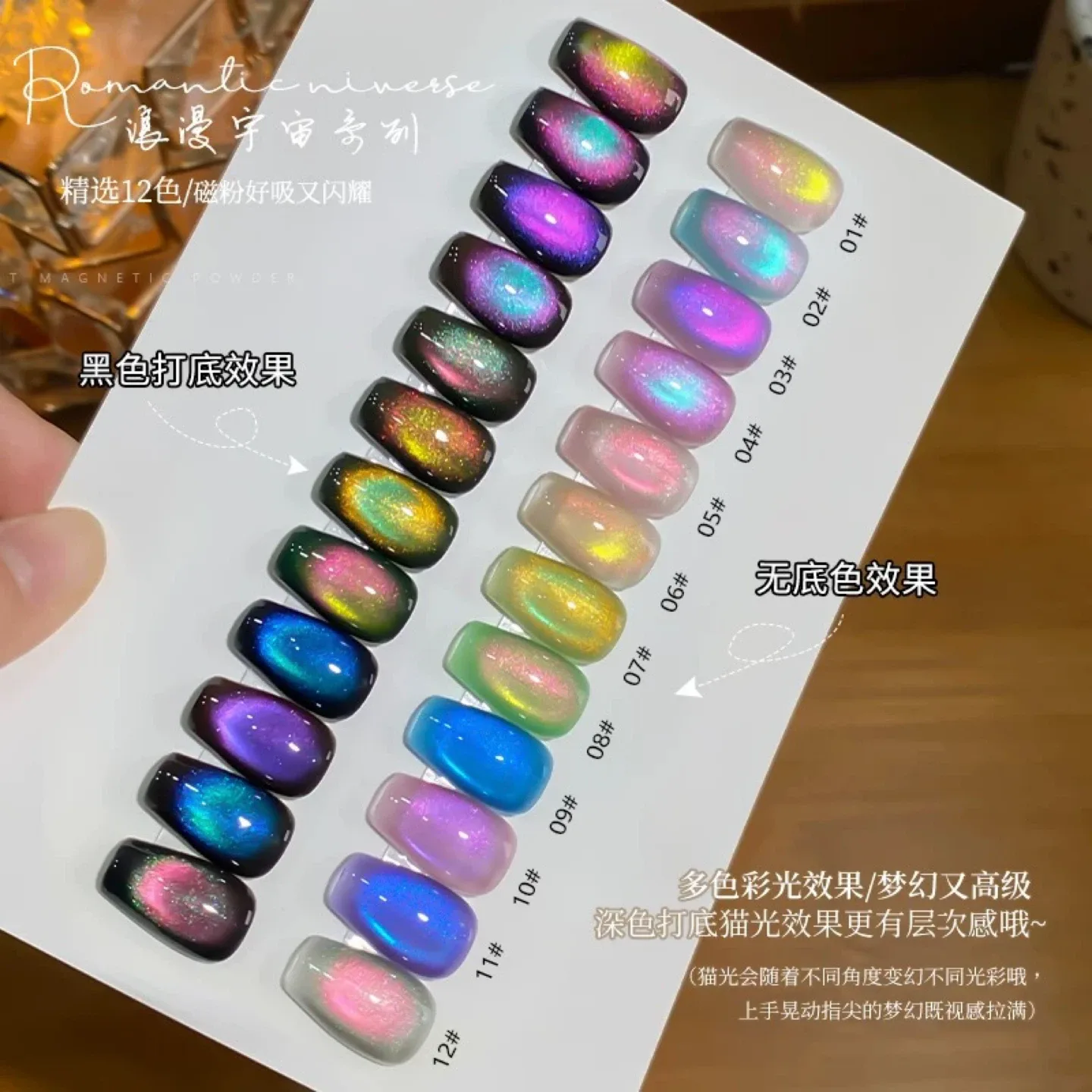 BNIB - Cat Eye Gel Polish - Romantic Universe - set of 12 image indicator(2)