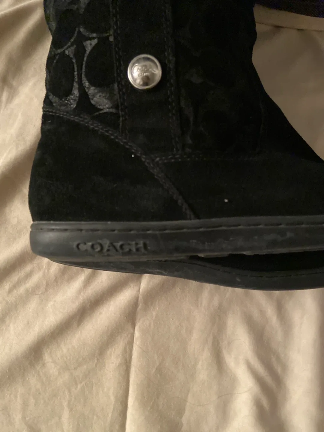 Coach Black Suede Boots size 8 image indicator(3)