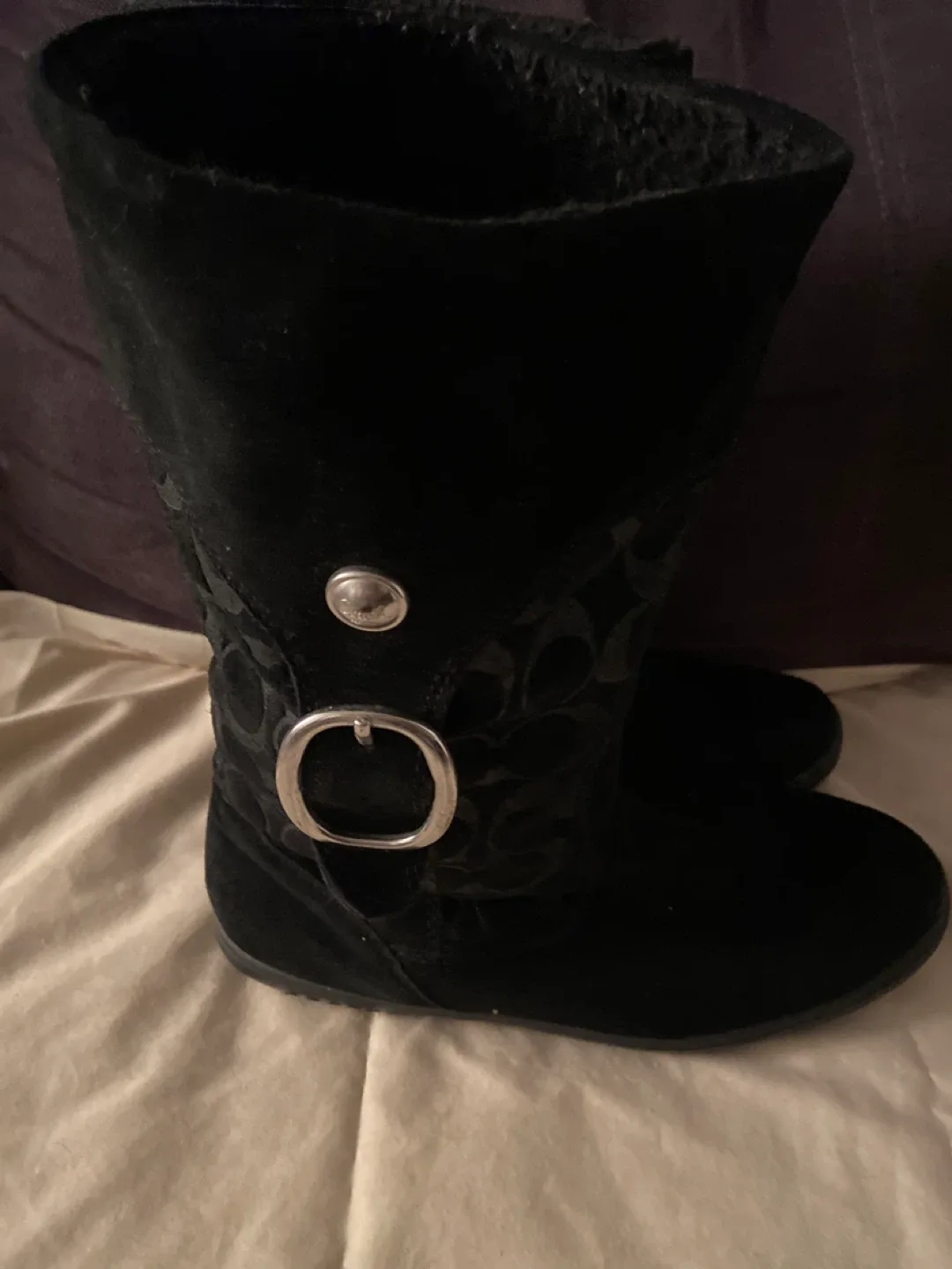 Coach Black Suede Boots size 8 image indicator(2)