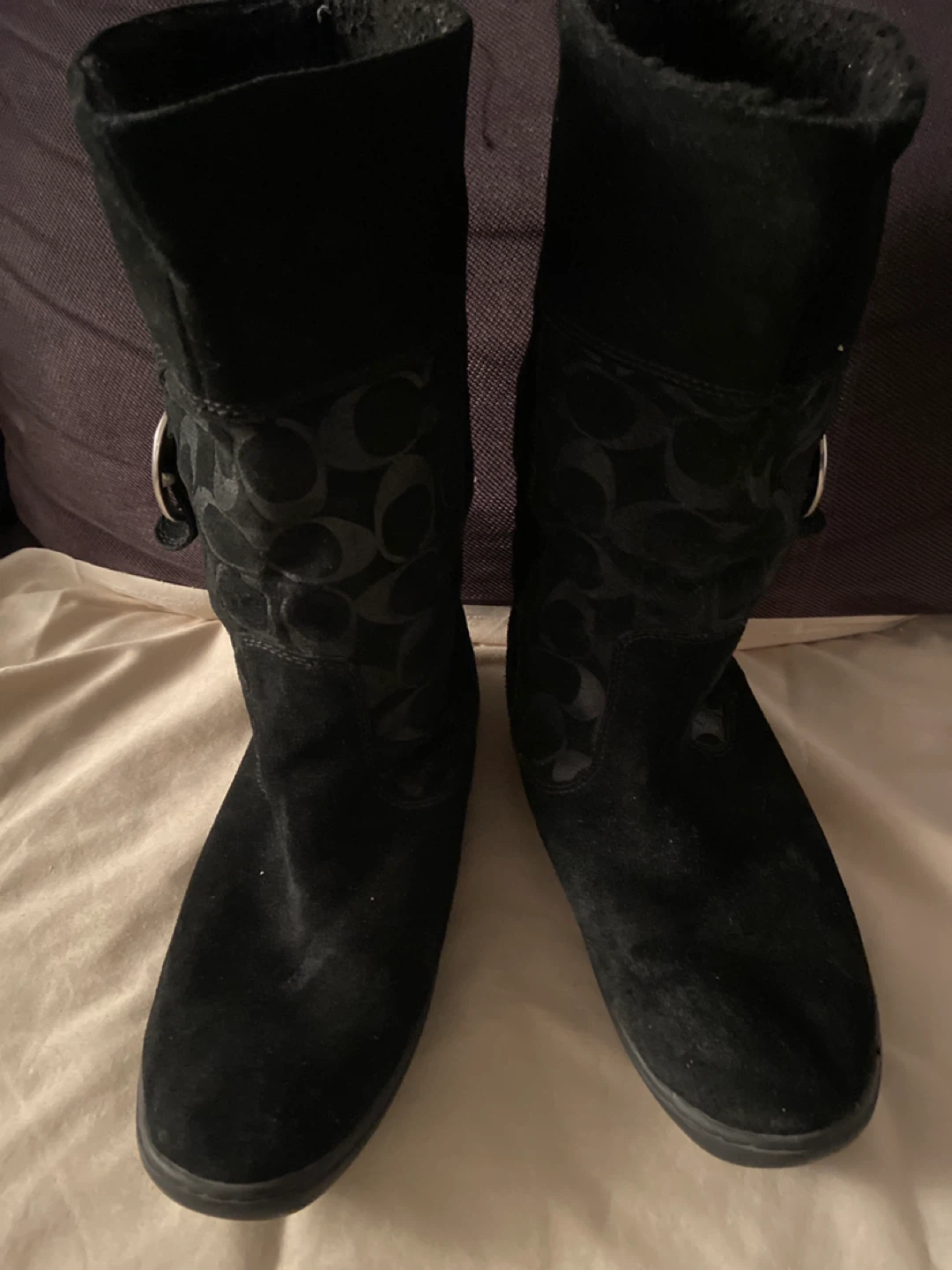 Coach Black Suede Boots size 8