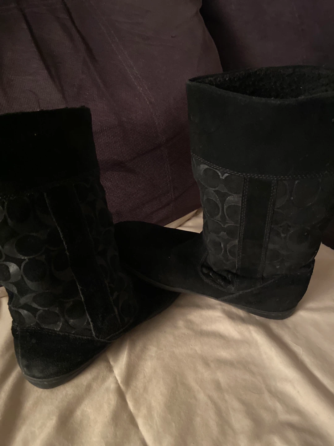 Coach Black Suede Boots size 8 - photo 4