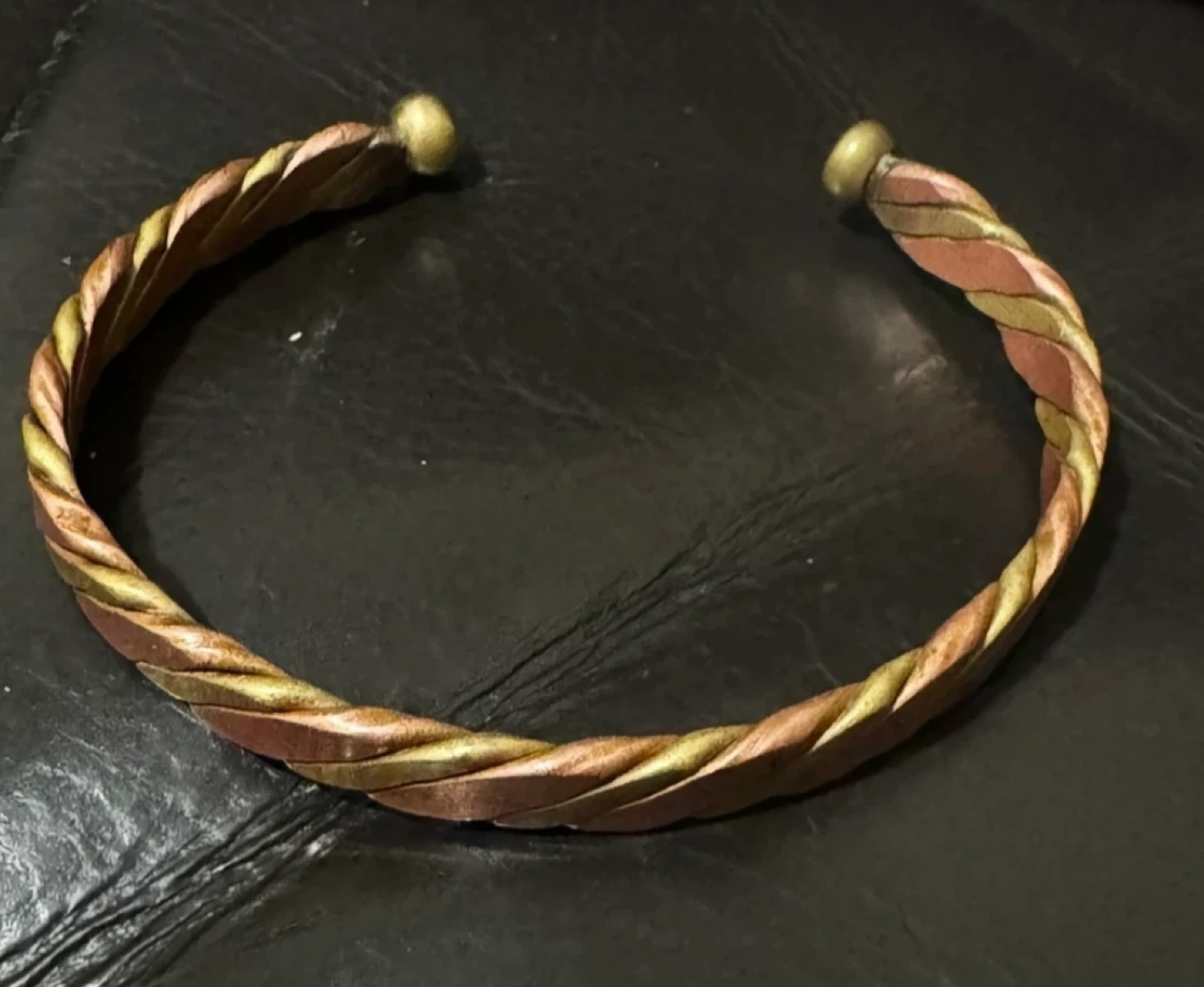 Handcrafted Copper & Brass Twisted Bangle Bracelet - photo 2