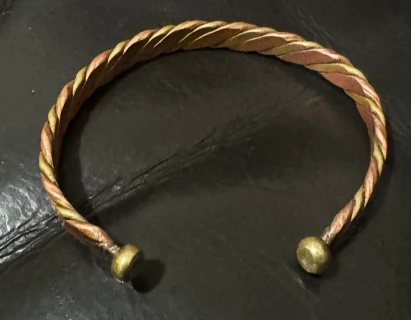 Handcrafted Copper & Brass Twisted Bangle Bracelet
