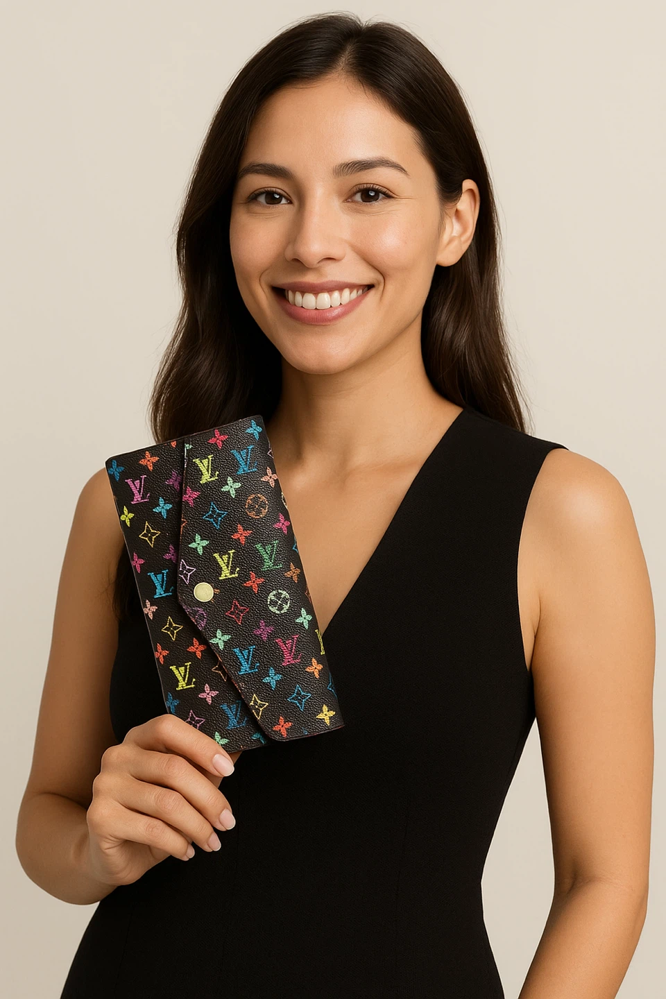 Louis Vuitton Black Multicolor Wallet