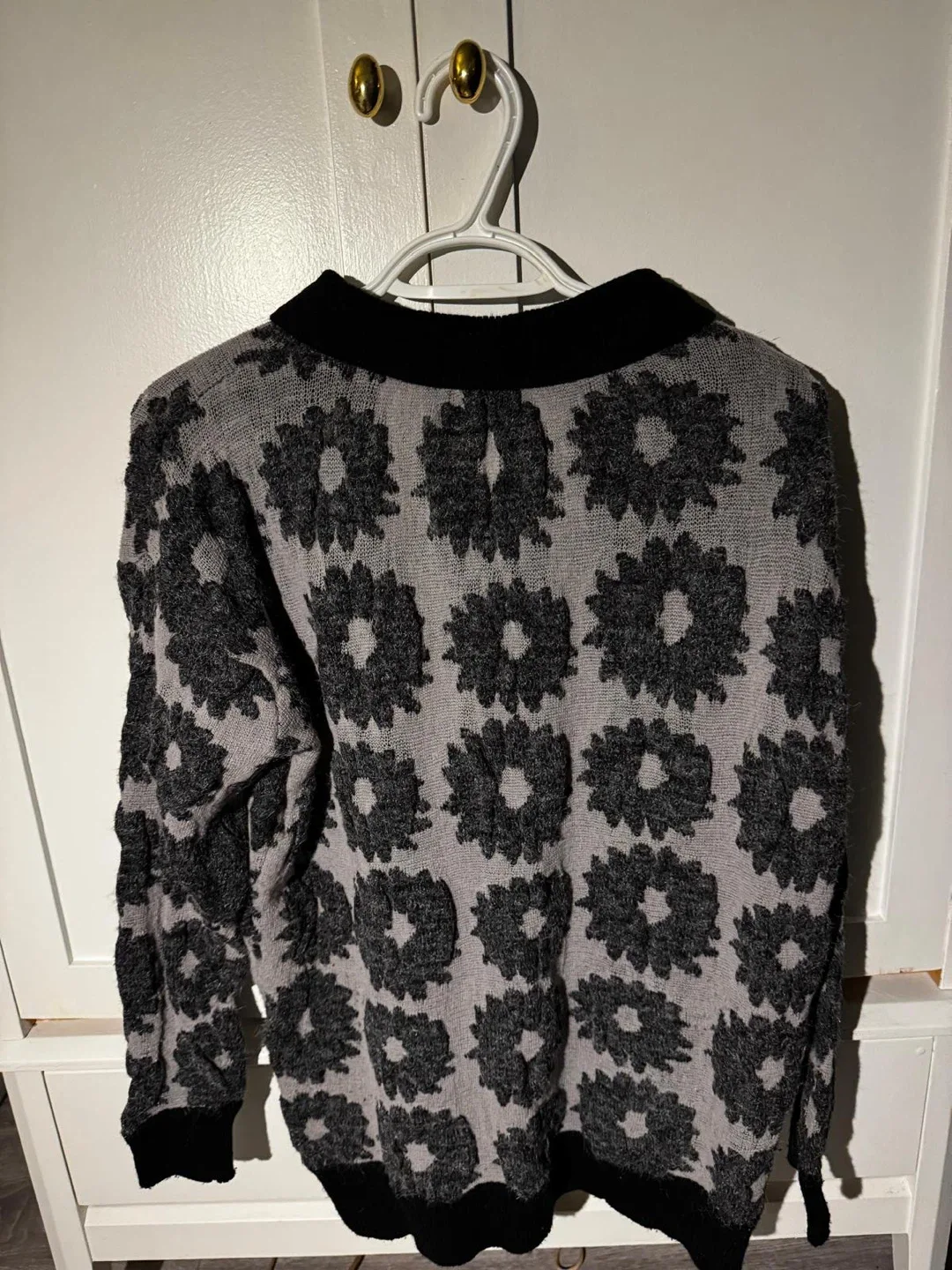 Floral Pattern Knit Sweater