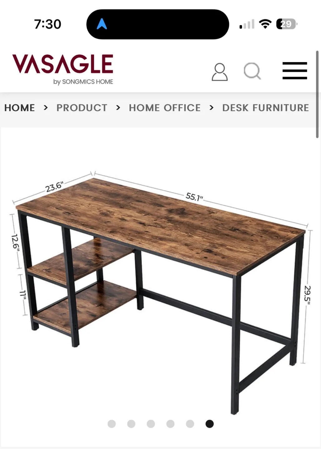Rustic Brown Desk with Shelves- image indicator(2)