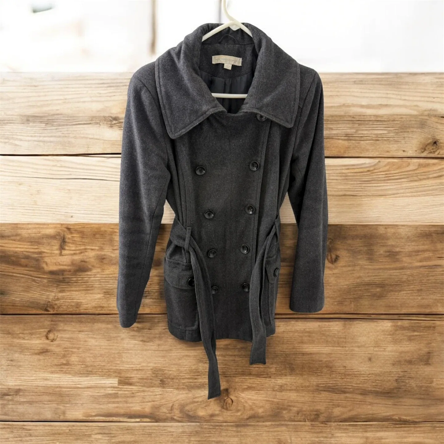 New York & Company Gray Wool Blend Coat - Size M