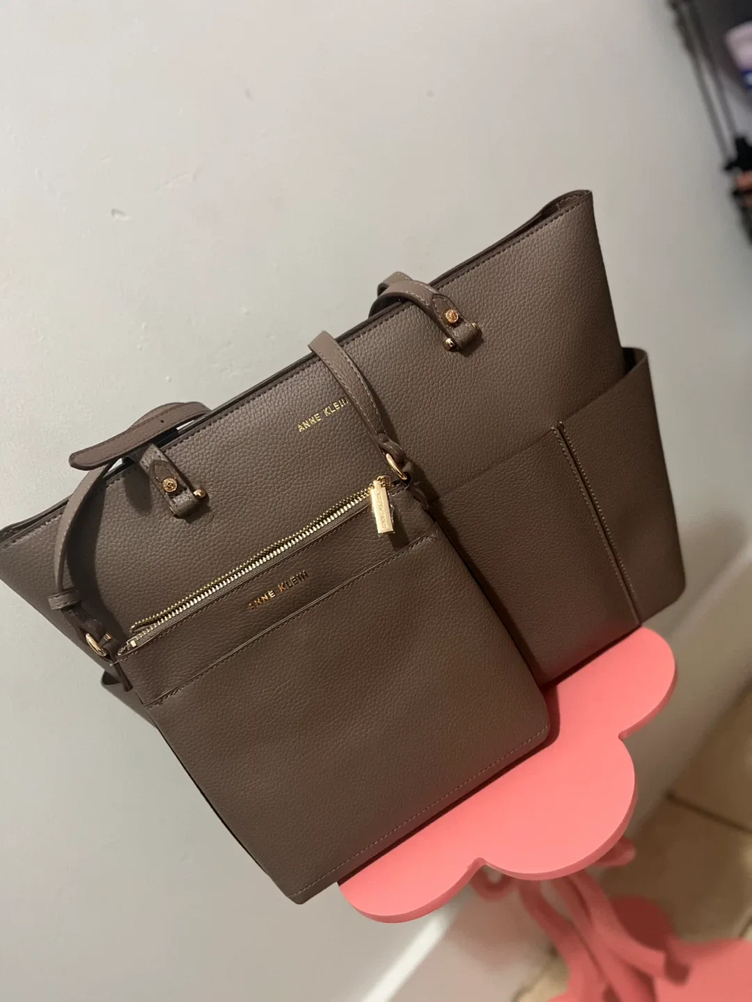 Anne Klein Tote Bag with Pouch - Taupe image indicator(3)