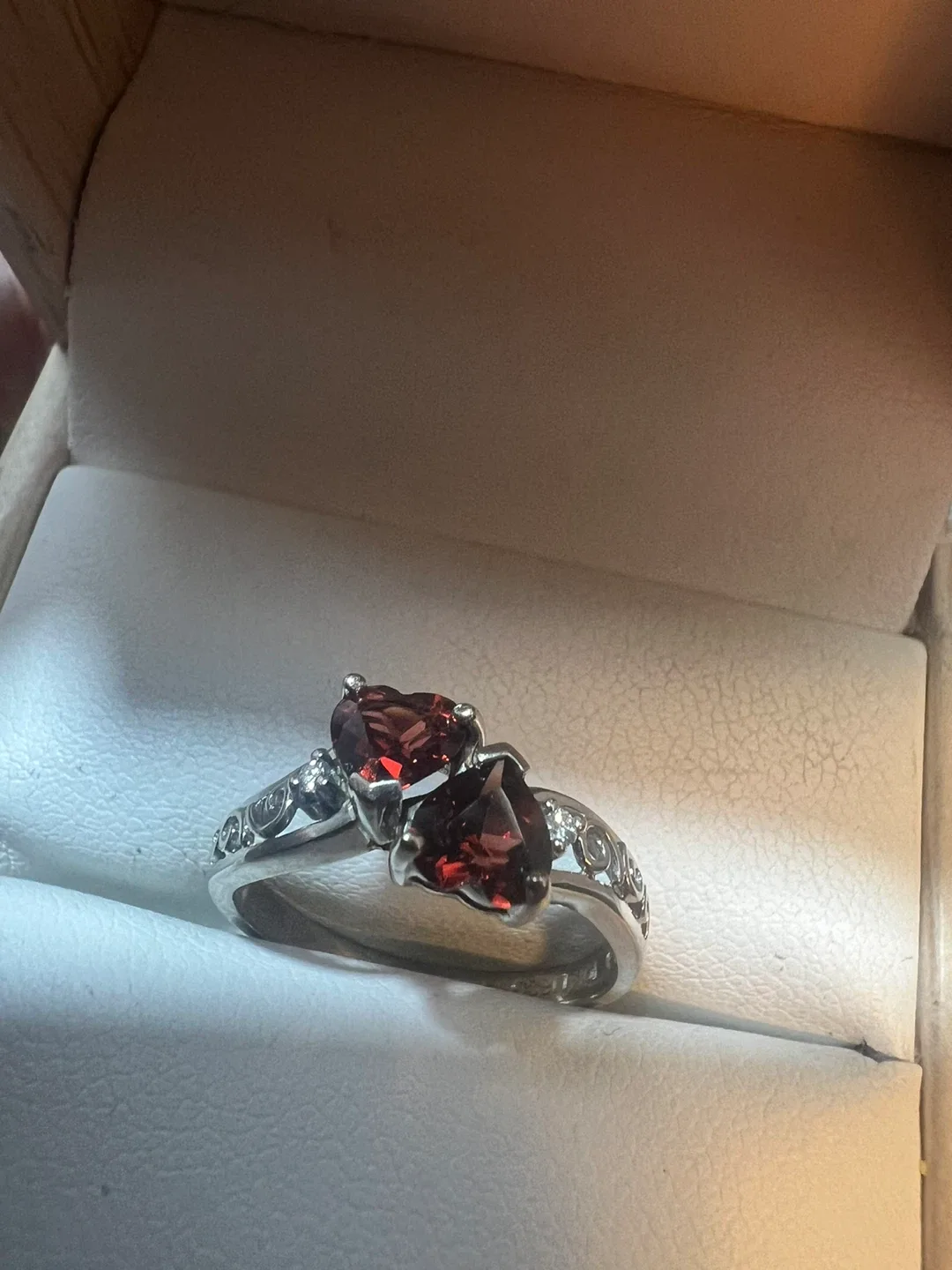 10K Gold Ring with Garnets, Size 6