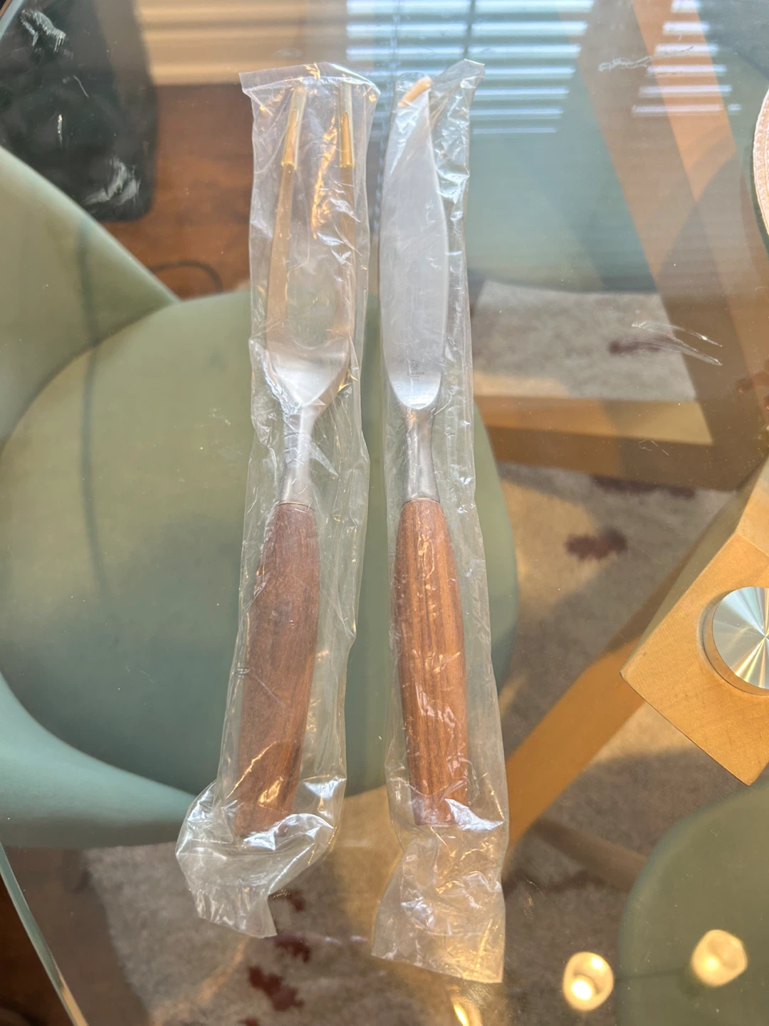 Stainless Steel Carving Set with Wood Handles