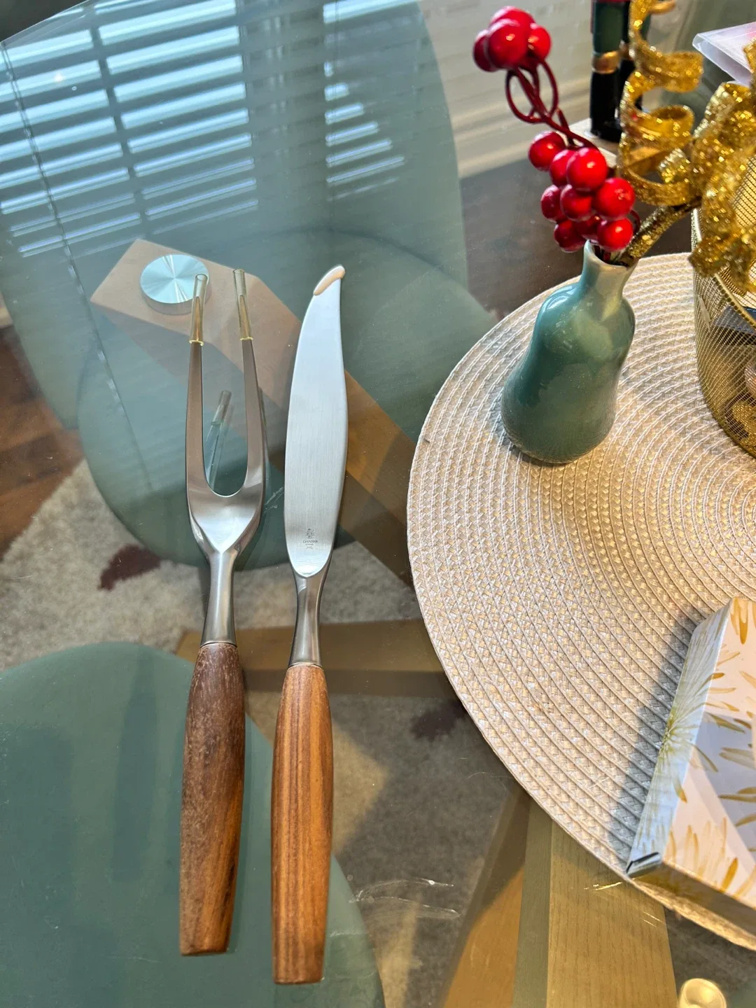 Stainless Steel Carving Set with Wood Handles image indicator(2)