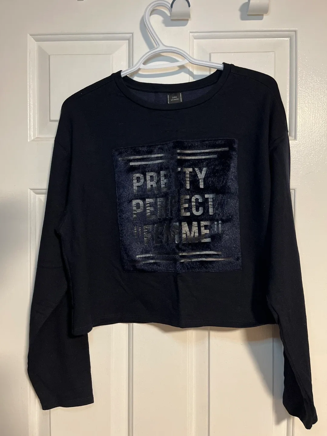 Zara W/B Collection dark navy Top - Size S thumbnail