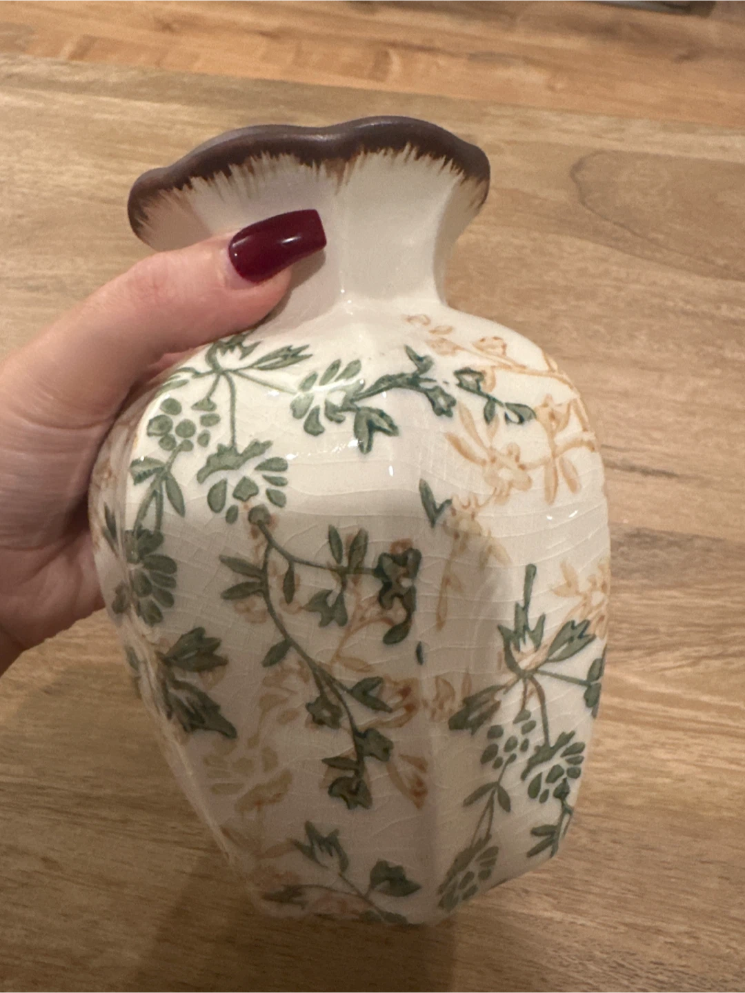 Vintage Floral Patterned Vase, Medium Size - photo 2