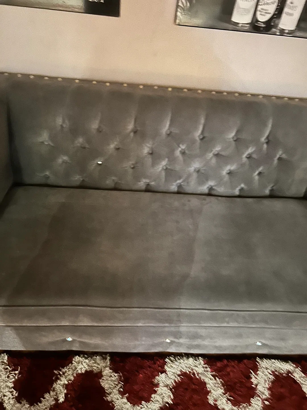 Grey Tufted Sofa- HomeSense , (Love seat) image indicator(2)